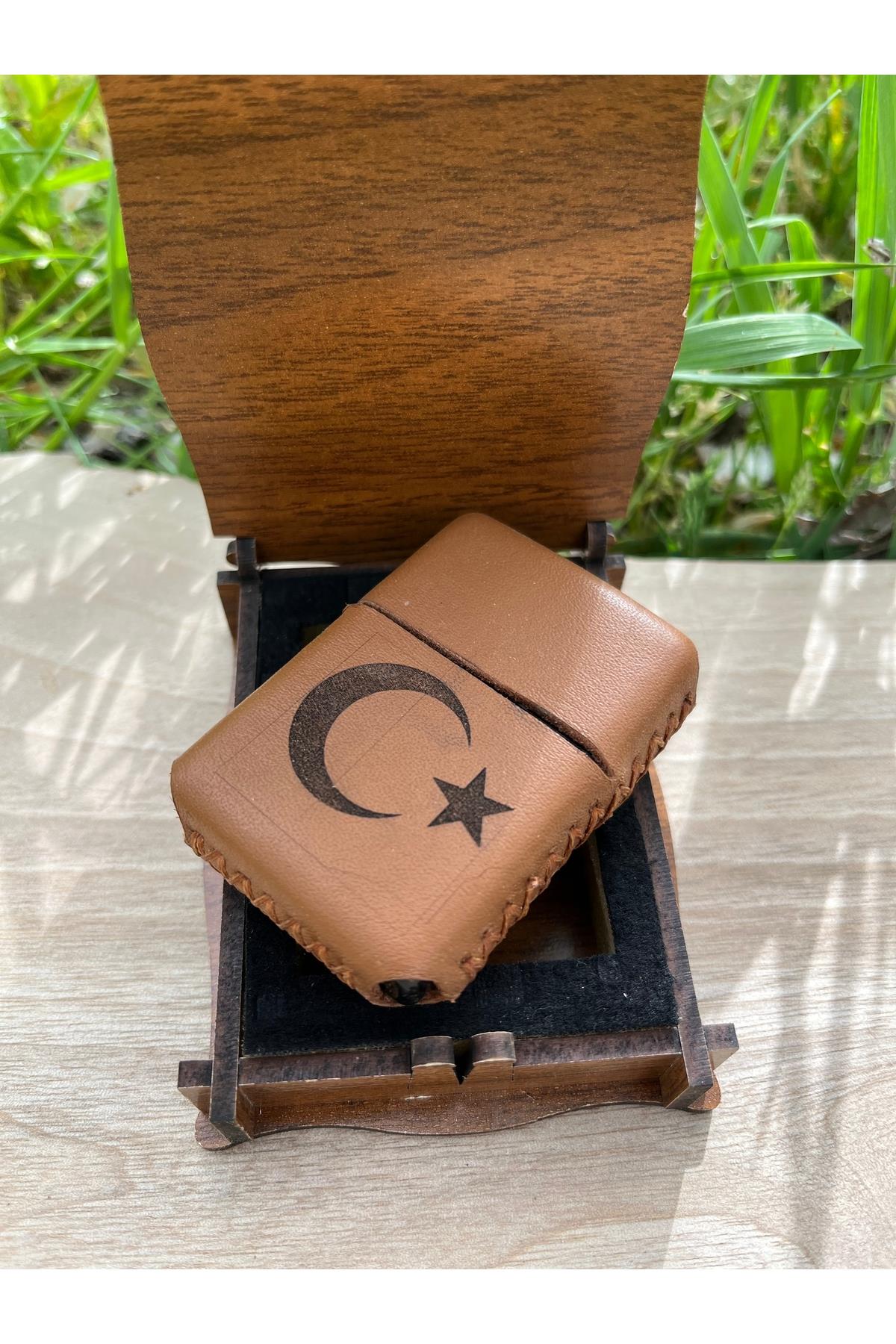 Kişiye Özel Ay Yıldız İşkemeli Zippo Çakmak