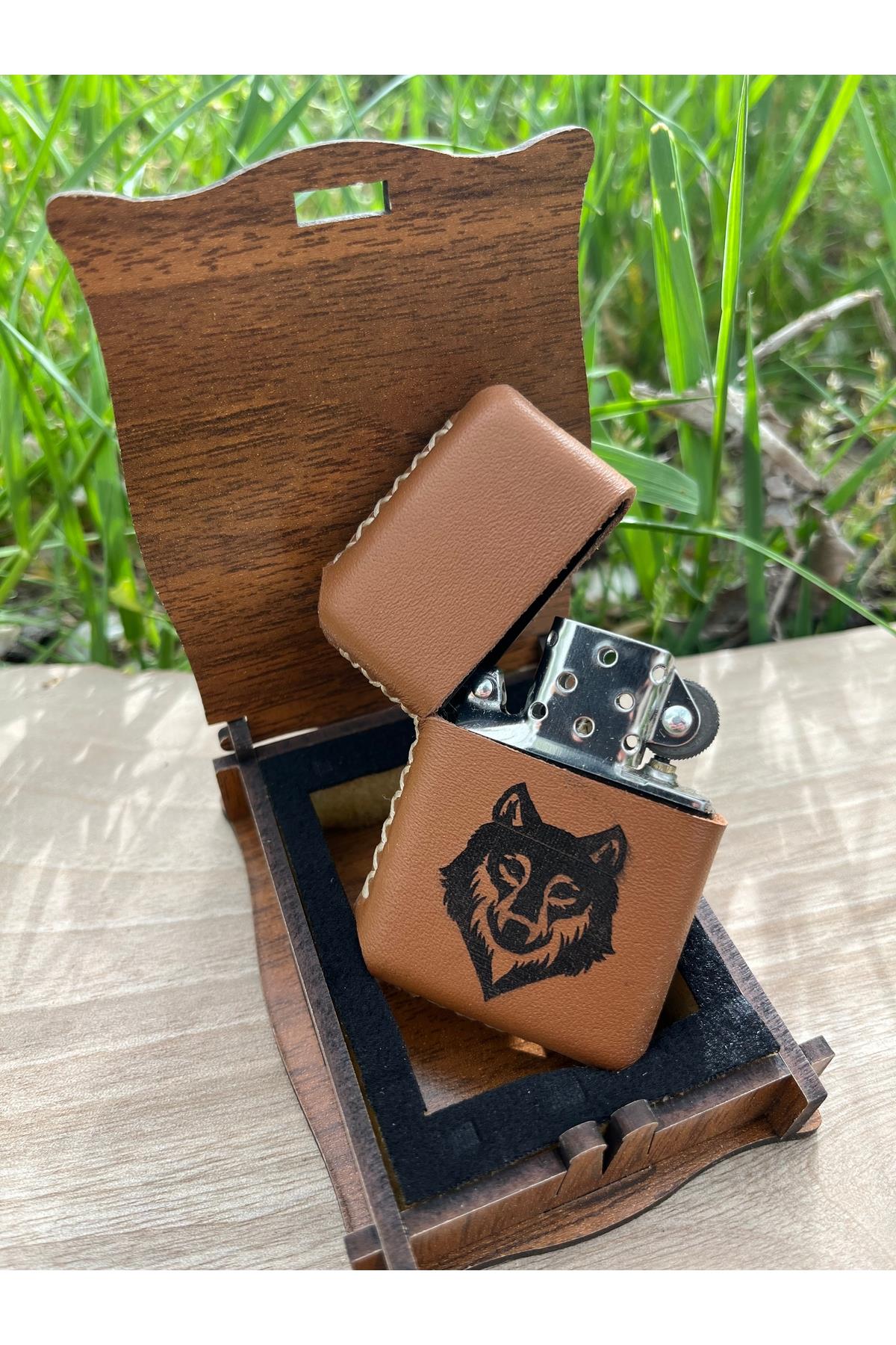 Kişiye Özel Bozkurt İşlemeli Zippo Çakmak