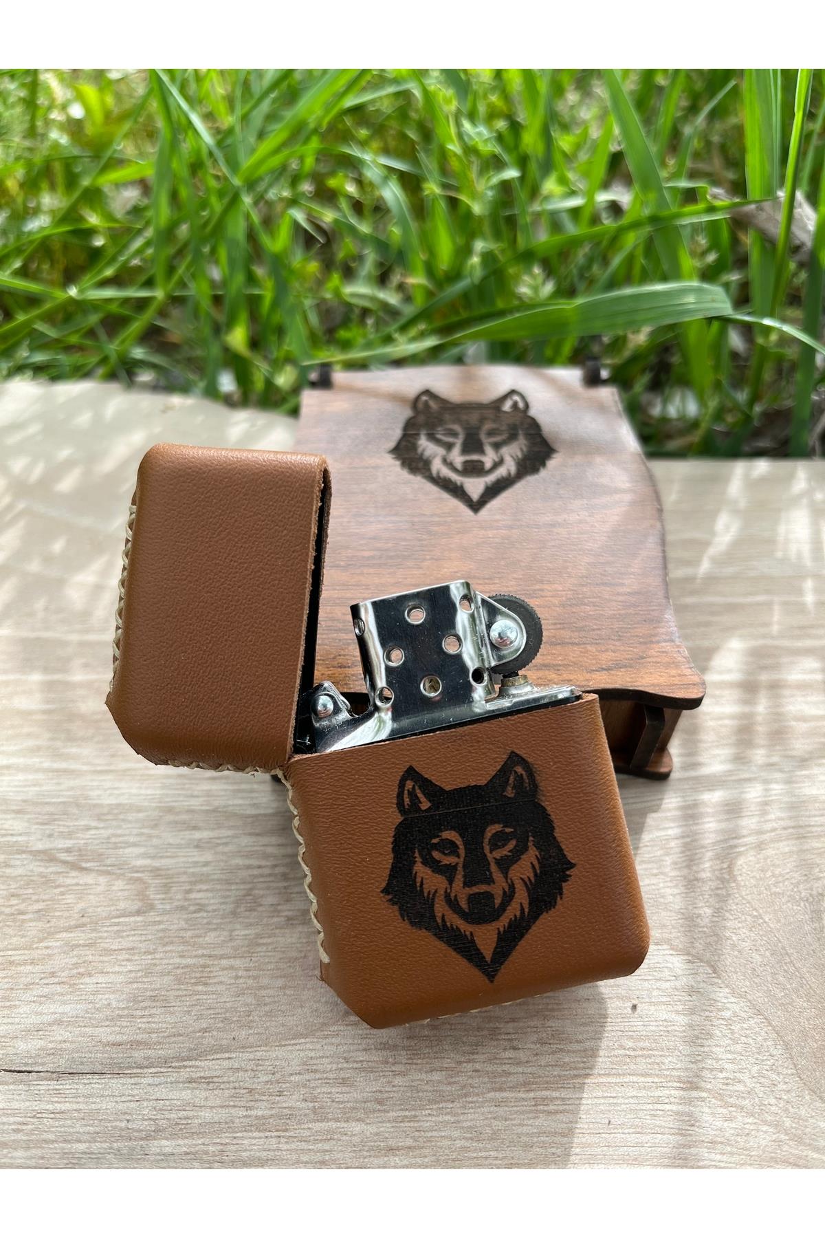 Kişiye Özel Bozkurt İşlemeli Zippo Çakmak