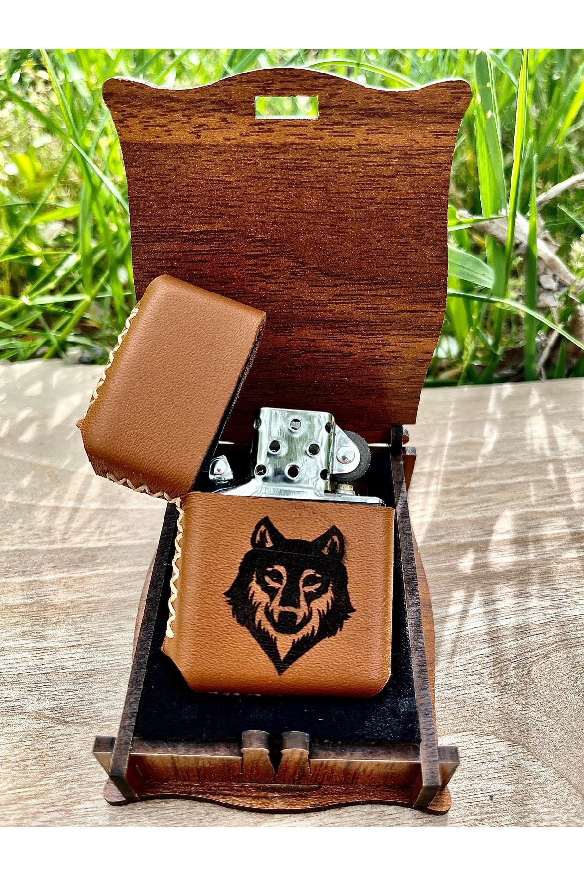 Kişiye Özel Bozkurt İşlemeli Zippo Çakmak