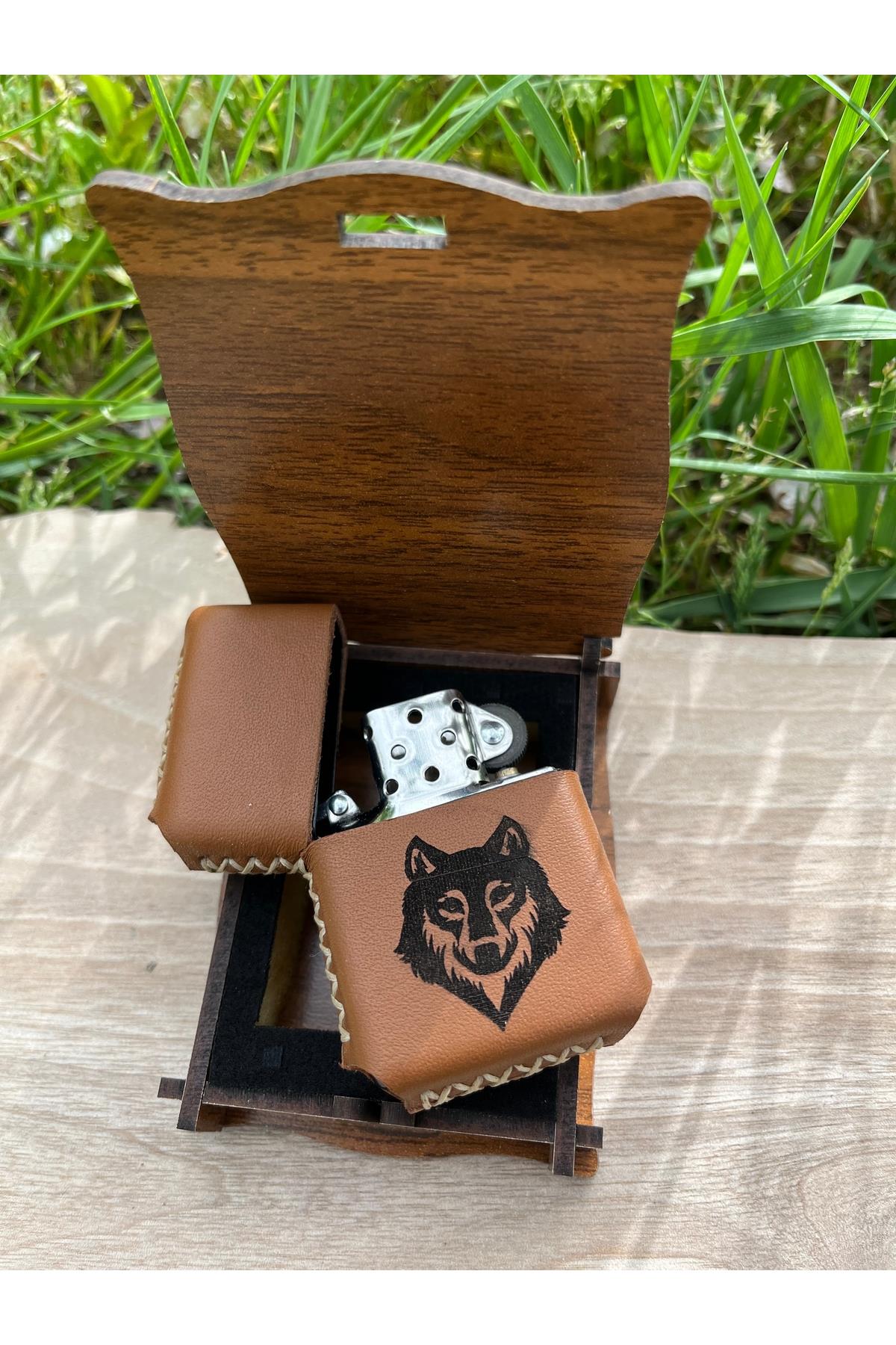 Kişiye Özel Bozkurt İşlemeli Zippo Çakmak