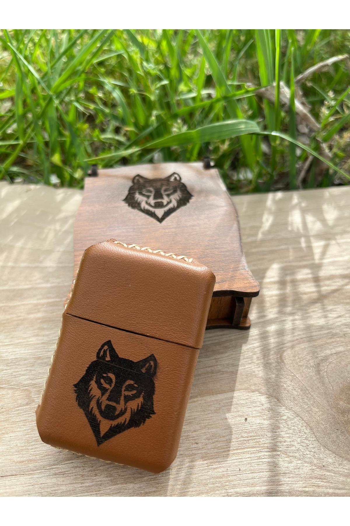 Kişiye Özel Bozkurt İşlemeli Zippo Çakmak