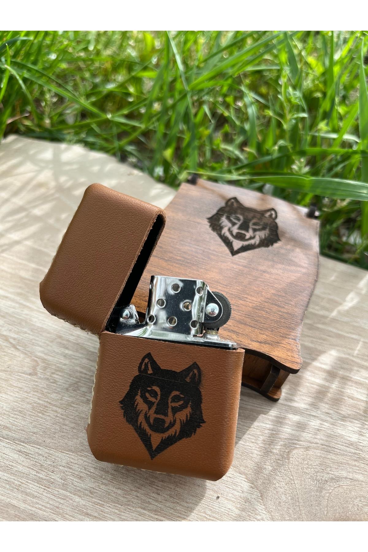 Kişiye Özel Bozkurt İşlemeli Zippo Çakmak