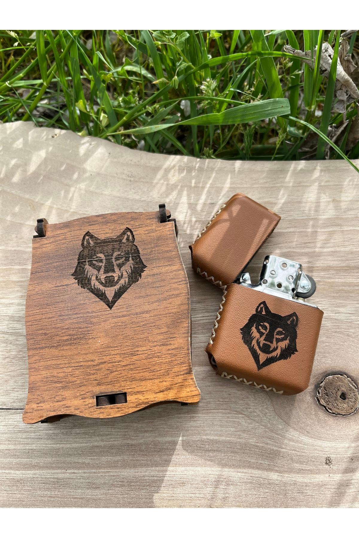 Kişiye Özel Bozkurt İşlemeli Zippo Çakmak