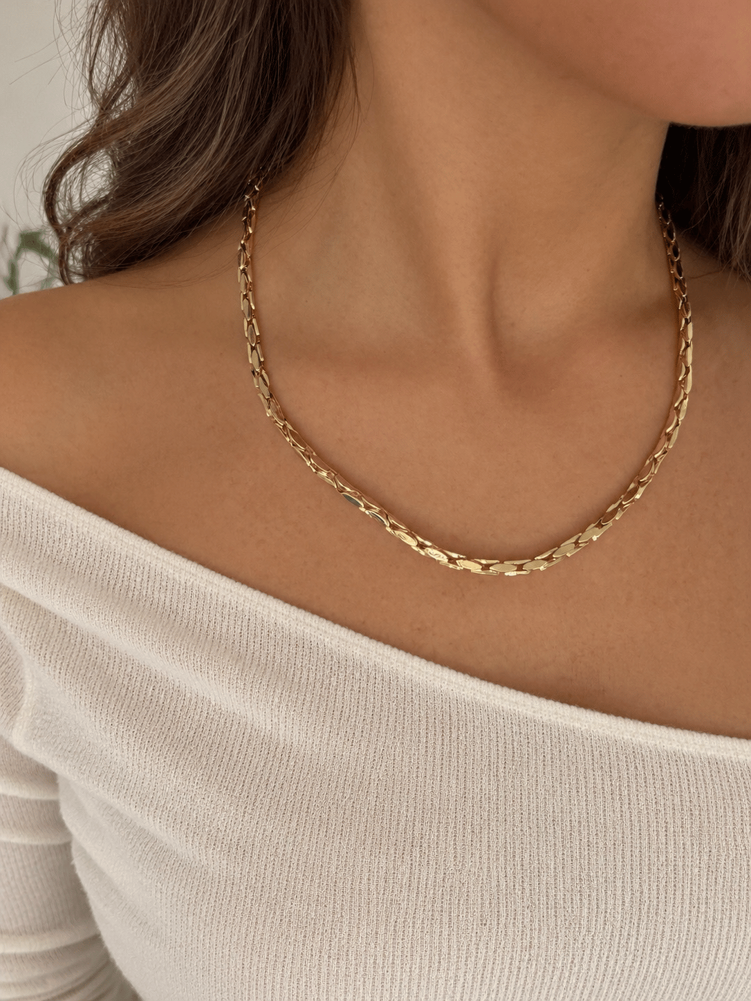 14K gold renk altın kaplama 4 mm mükemmel işçilik kalın zincir kolye