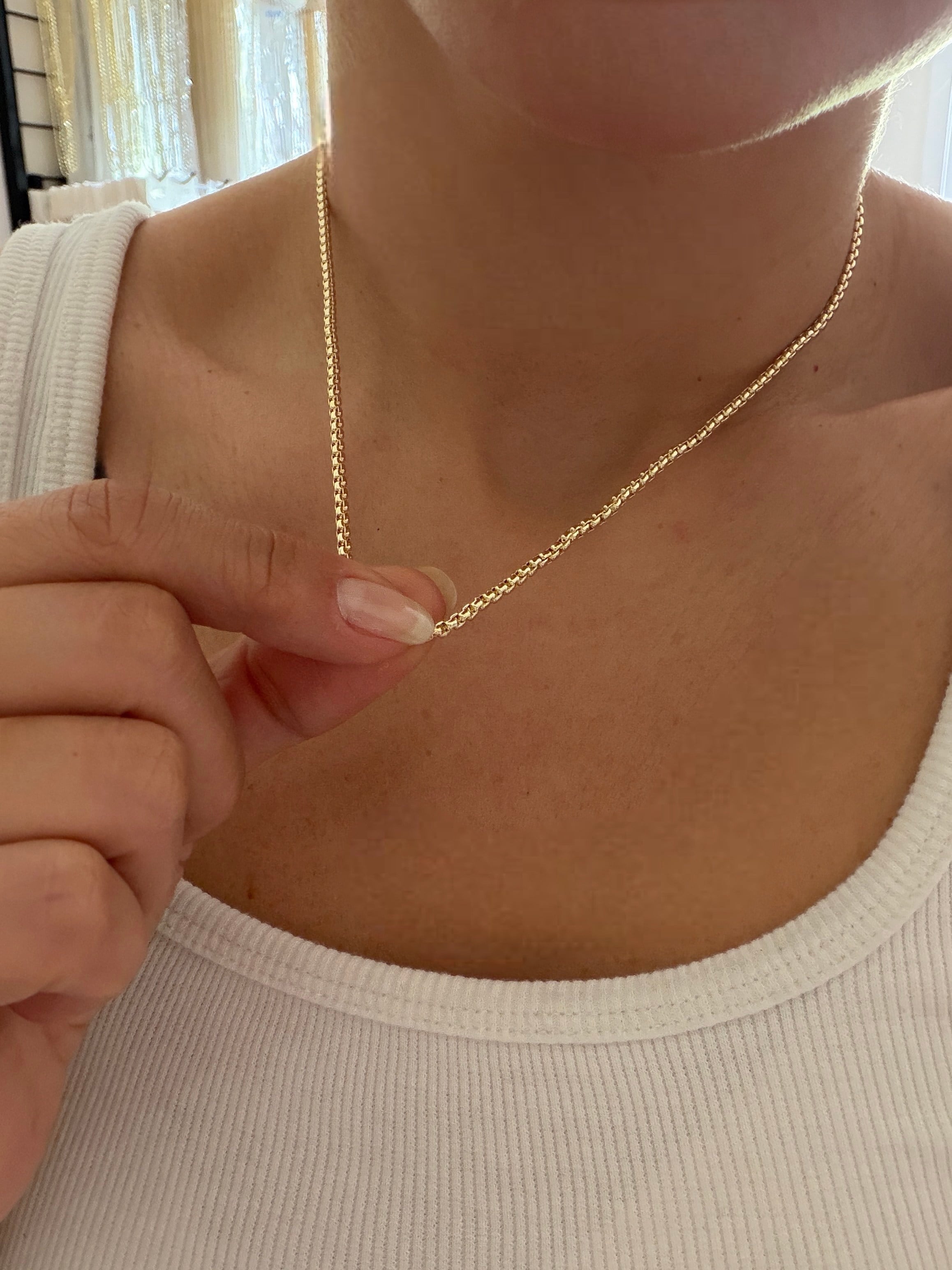 14K gold renk altın kaplama çelik kalın kombin zinciri kolye