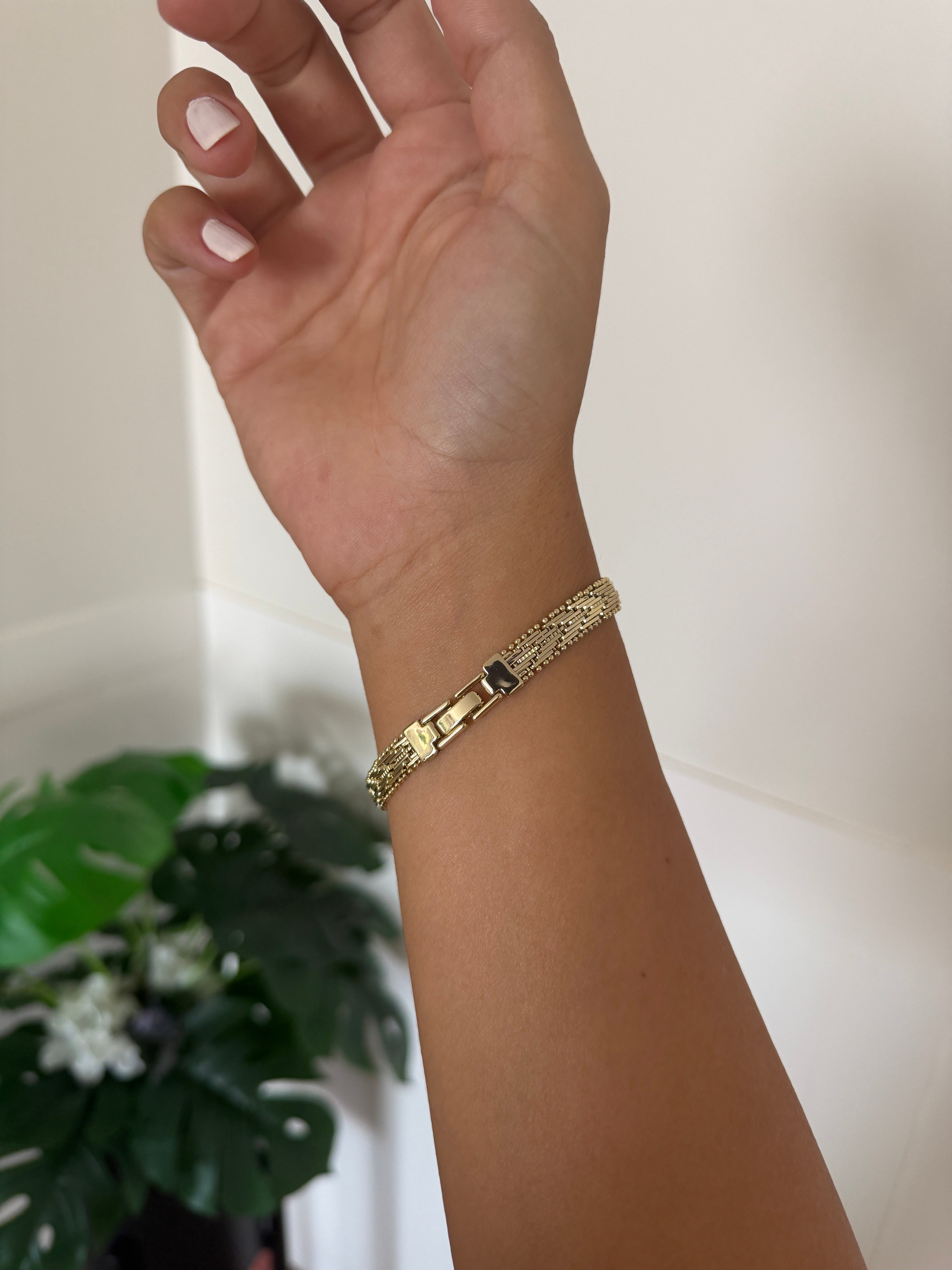 14K gold renk altın kaplama çelik Xping,zamansız tasarım 16-17 cm bilekler için bileklik