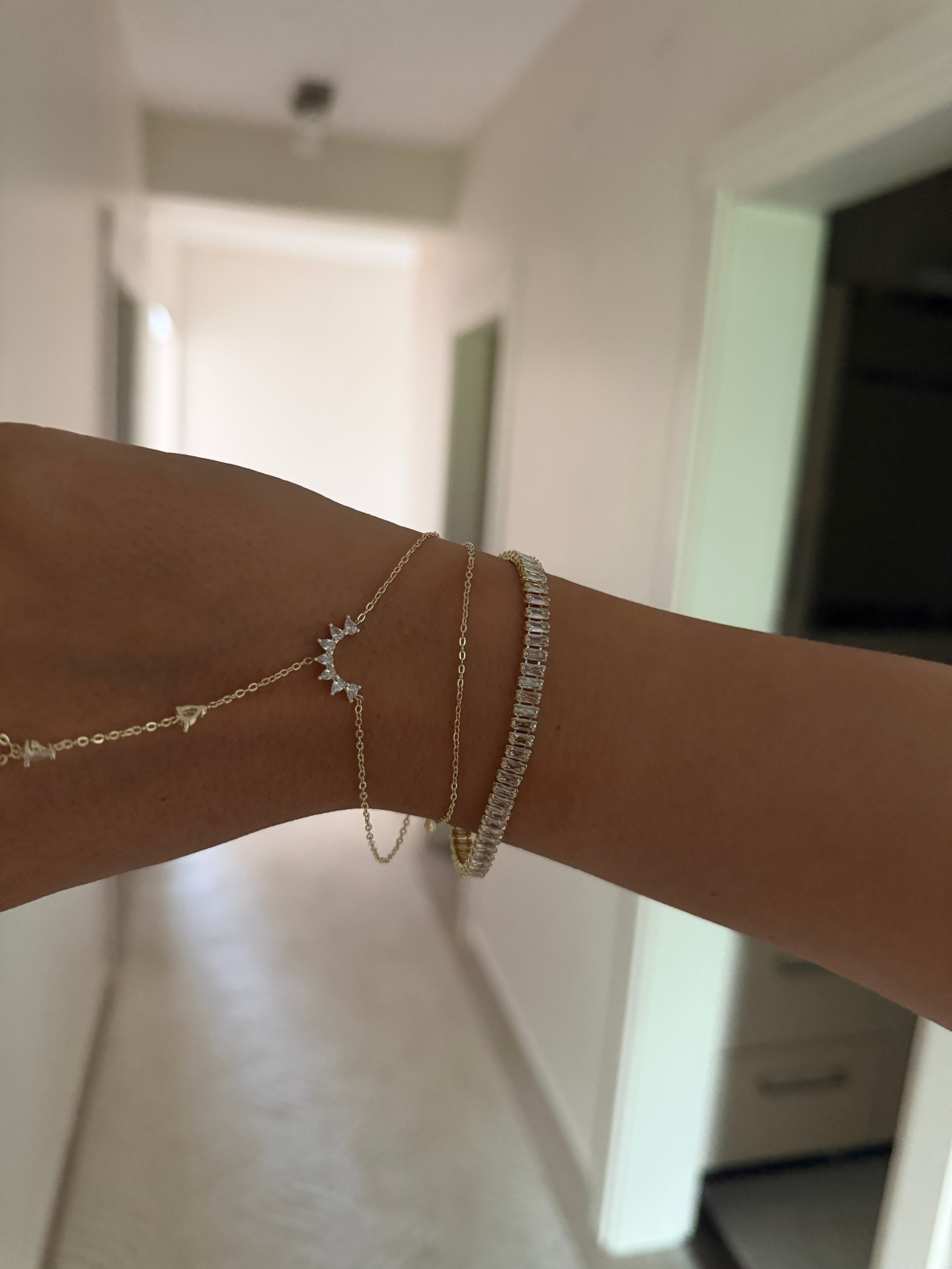 14K gold renk altın kaplama geniş su yolu bileklik