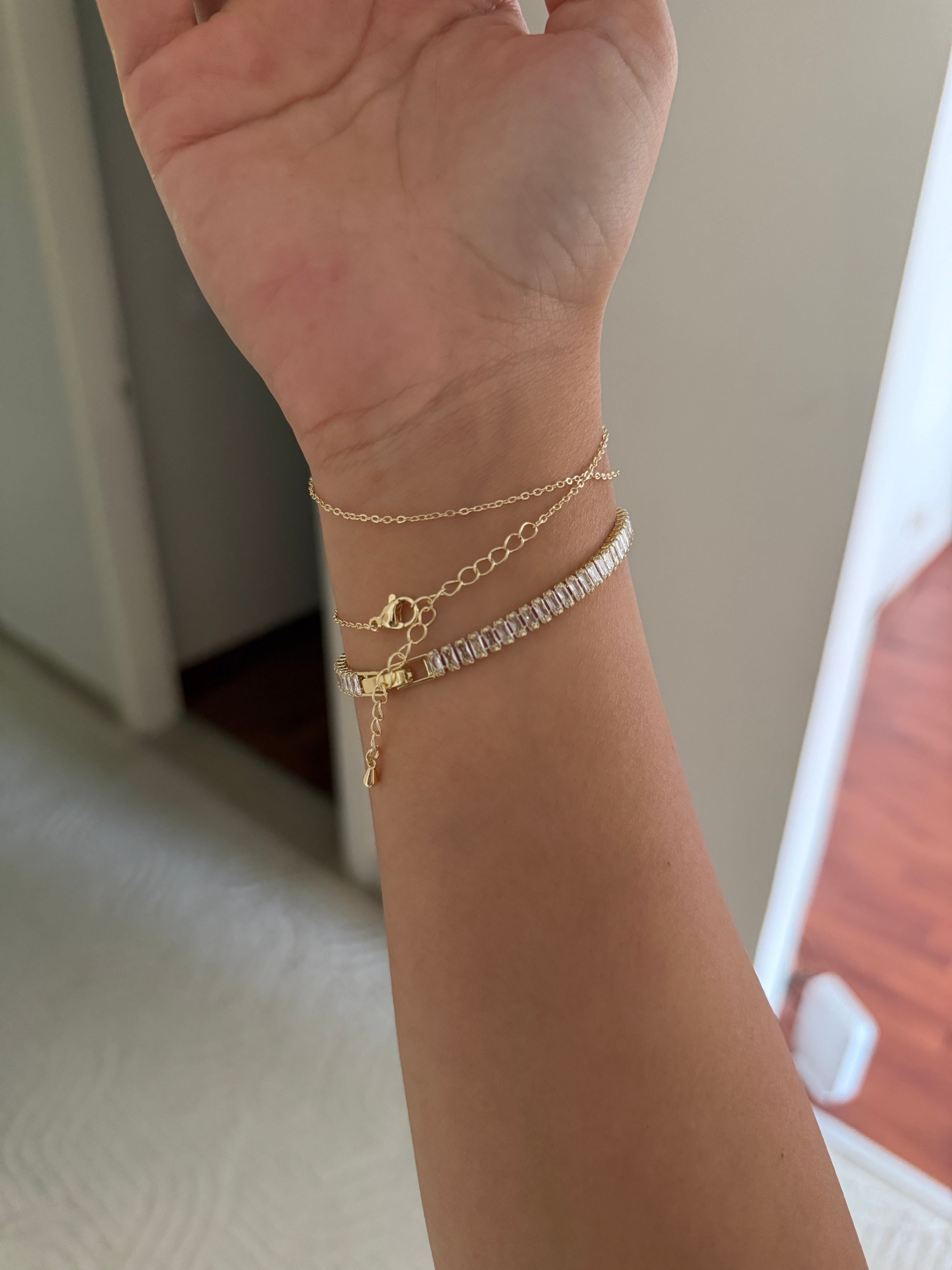 14K gold renk altın kaplama geniş su yolu bileklik