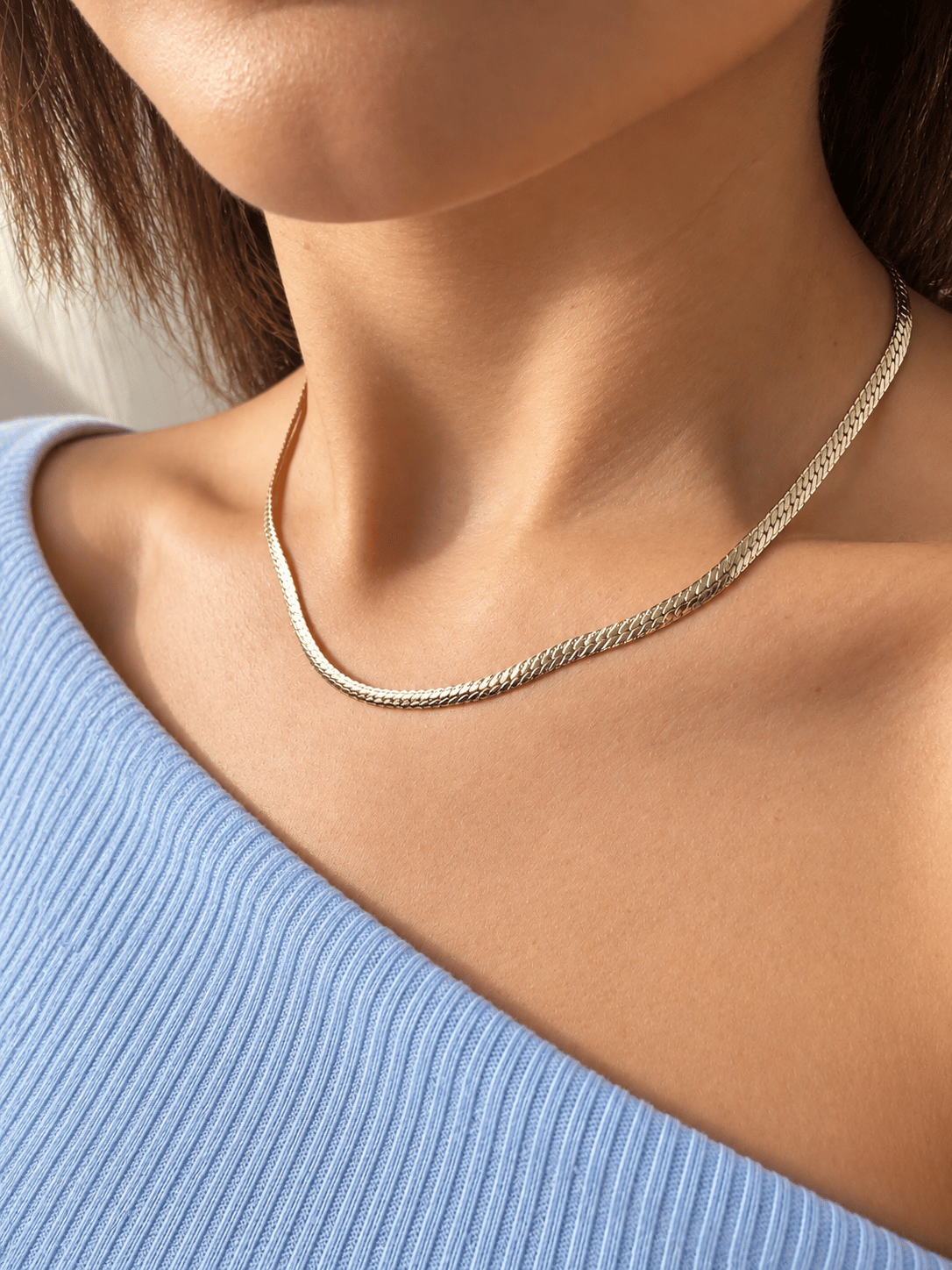 14K gold renk altın kaplama hasır model zincir kolye