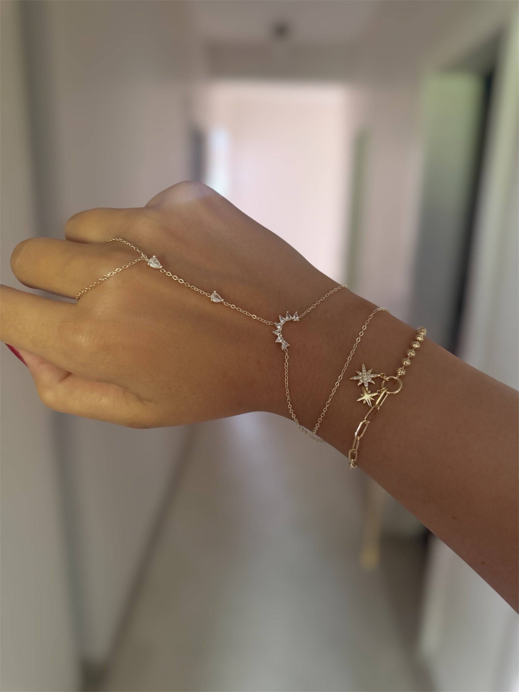 14K gold renk altın kaplama tasarım,zirkon taşlı, çok naif şahmeran