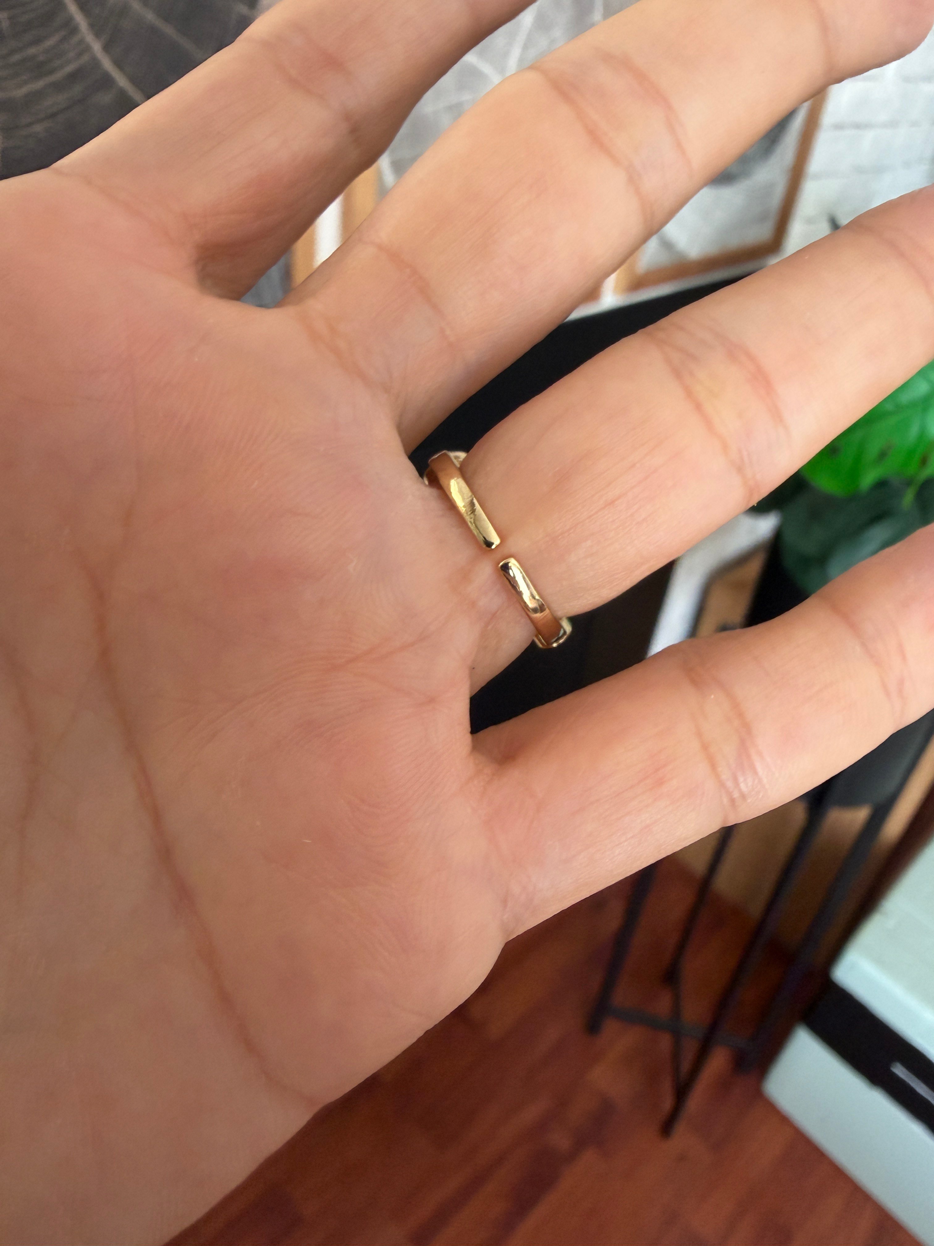 14K gold renk altın kaplama zirkon taşlı tasarım yüzük