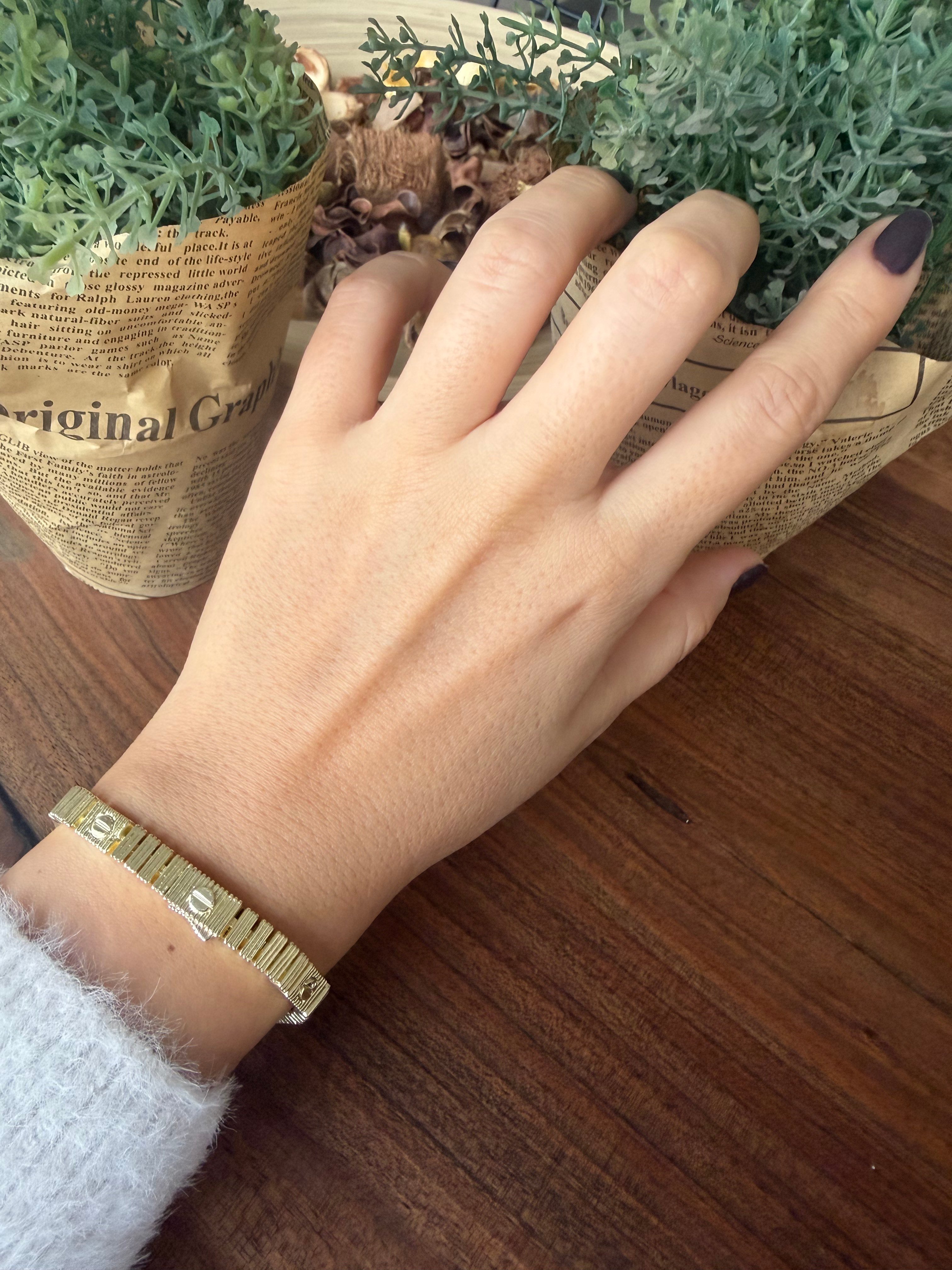 14K gold renk,crtier love model unisex özel bileklik ✨