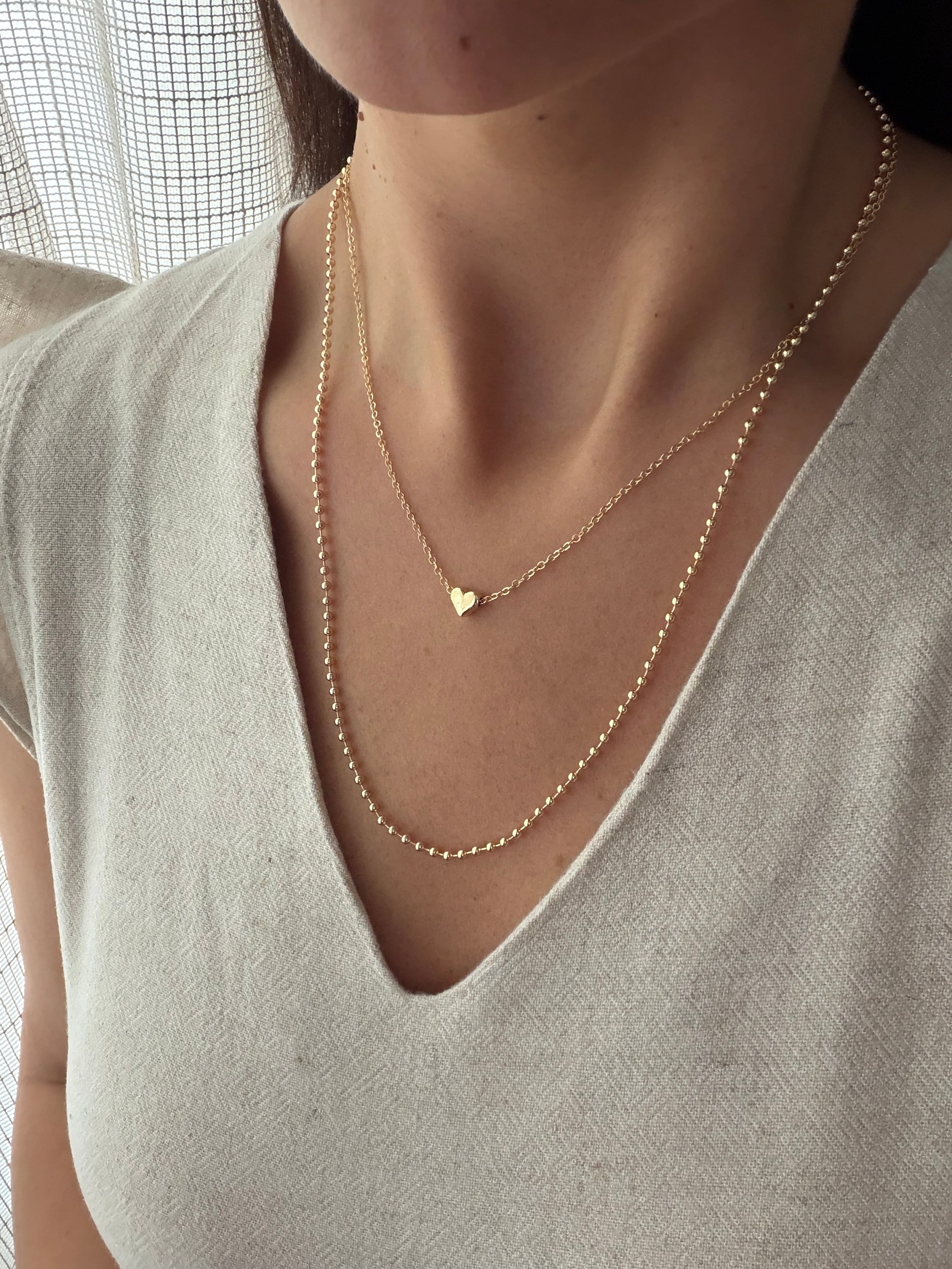14K gold renk,en minimal naif 2'li kolye