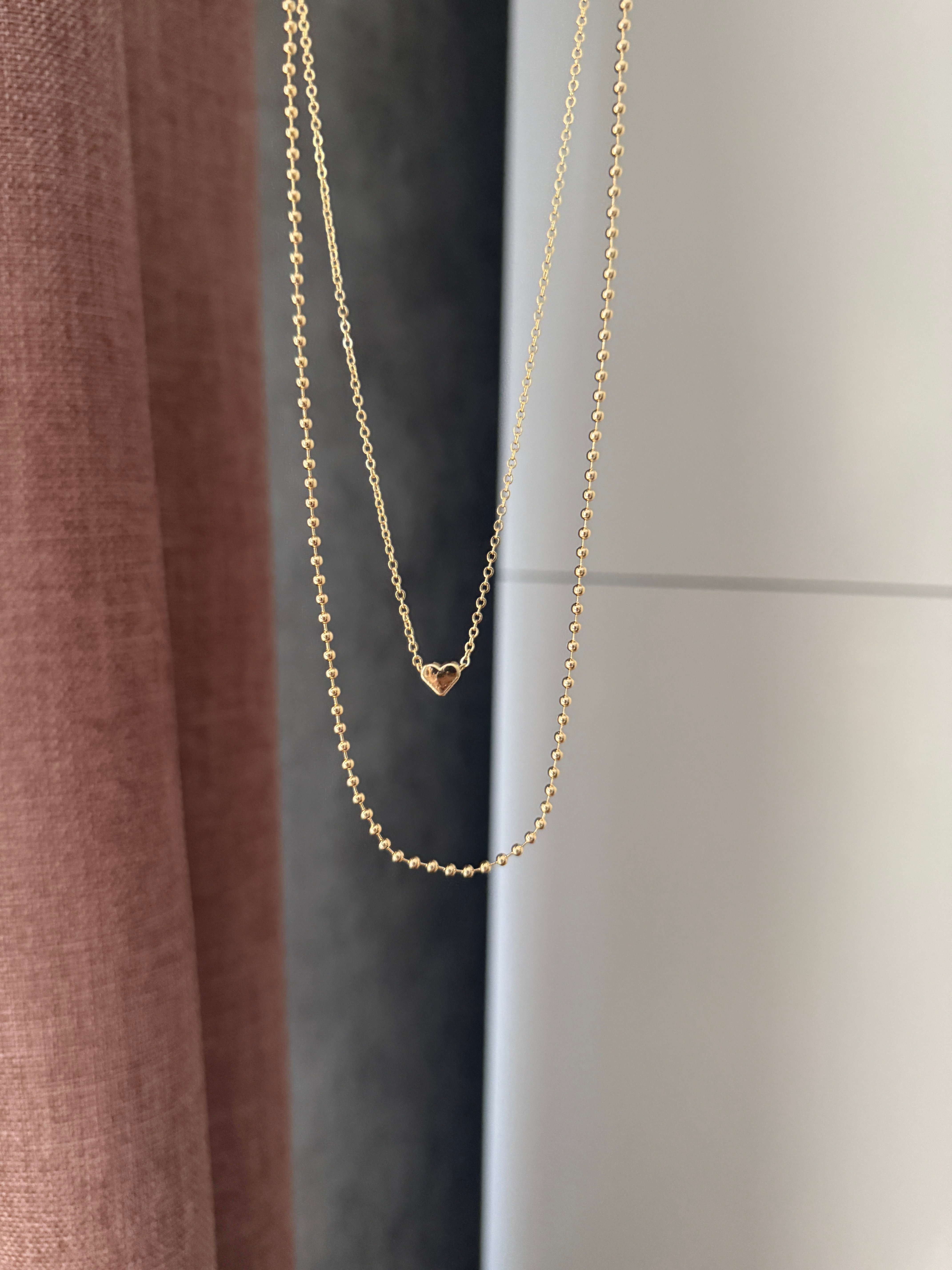 14K gold renk,en minimal naif 2'li kolye