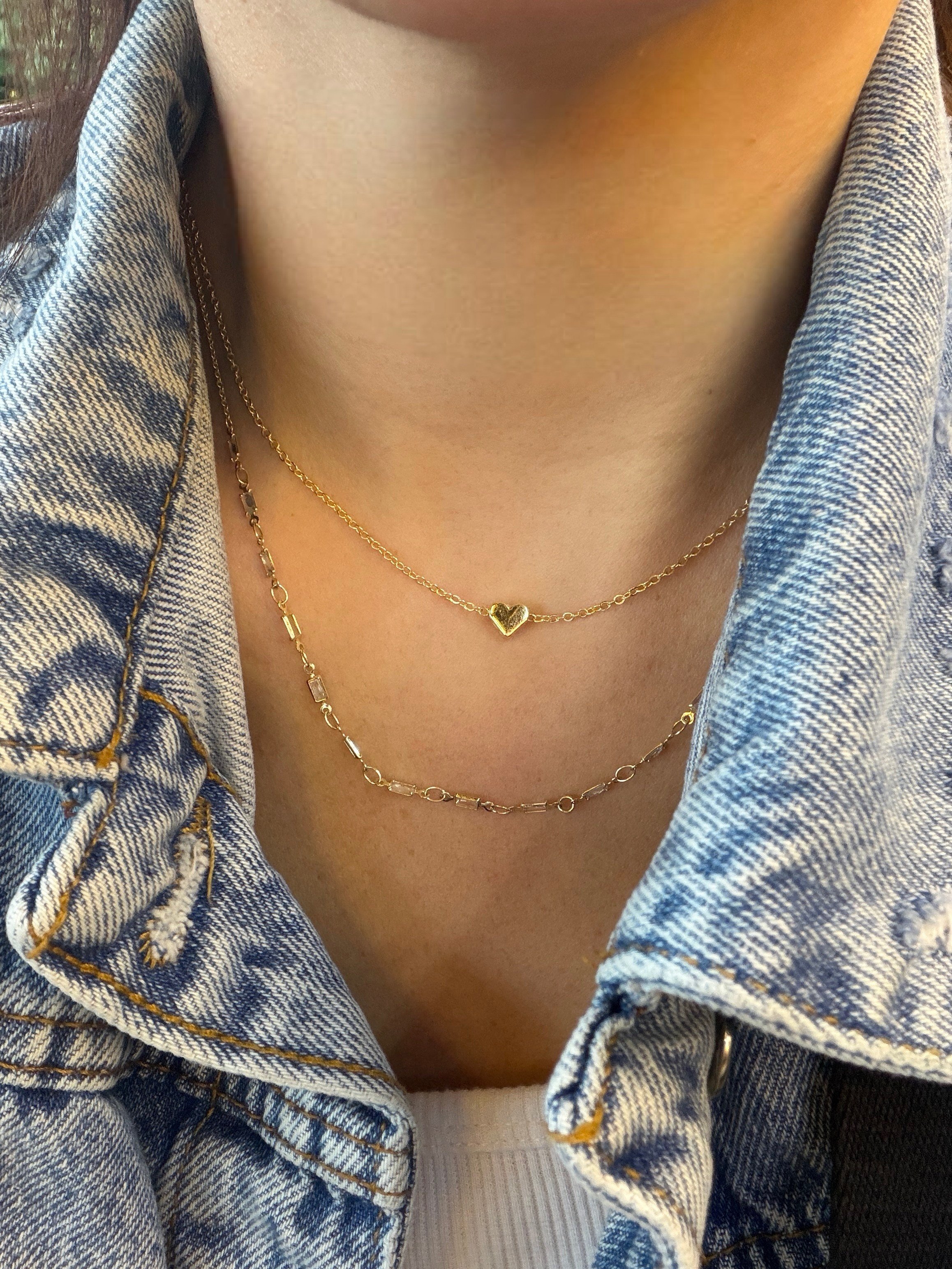14K gold renk,minik aşk temalı kalp kolye