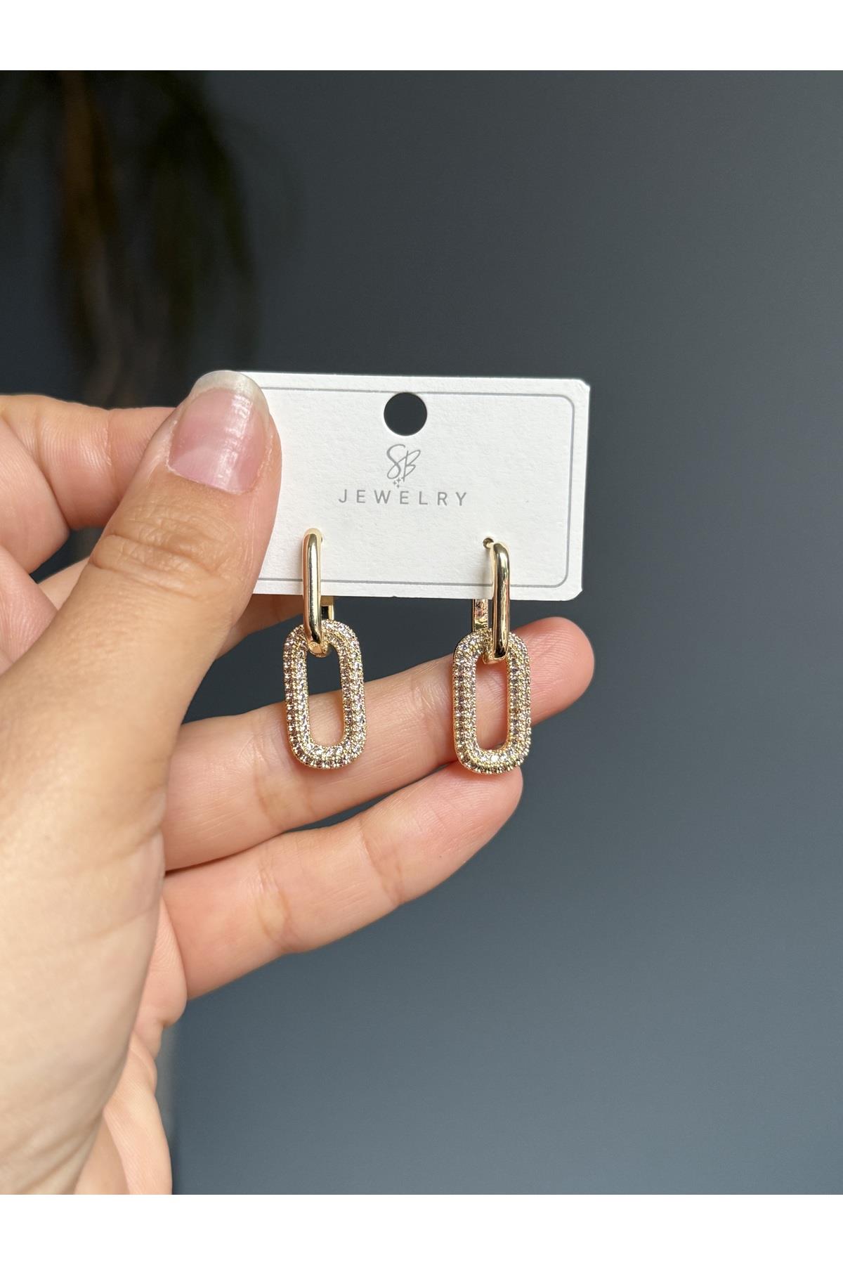 14K gold renk,premium,müthiş tasarım sallantılı küpe 🩷