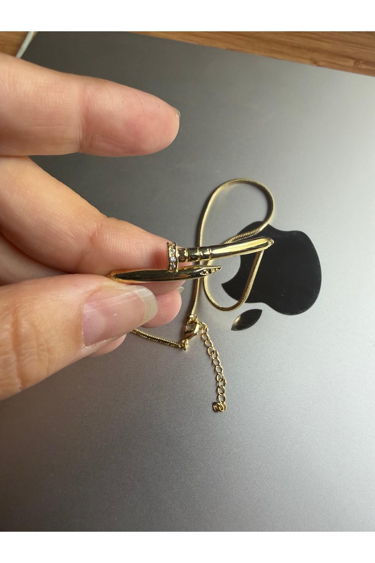 14K gold renk, crtier model ve zincir ikili set