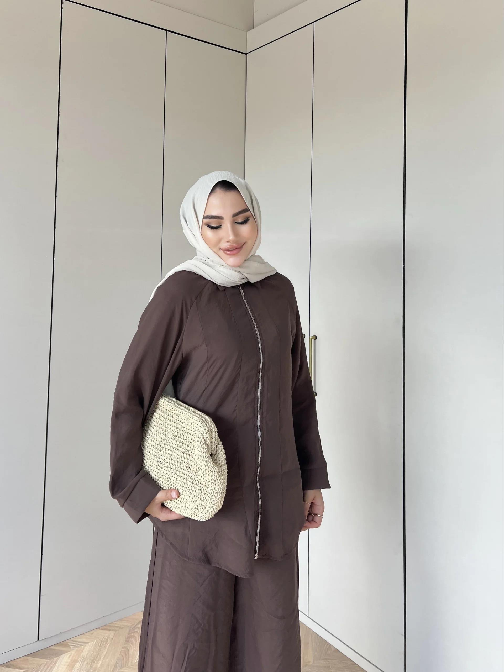 Adal Fermuarlı Takım - Kahve