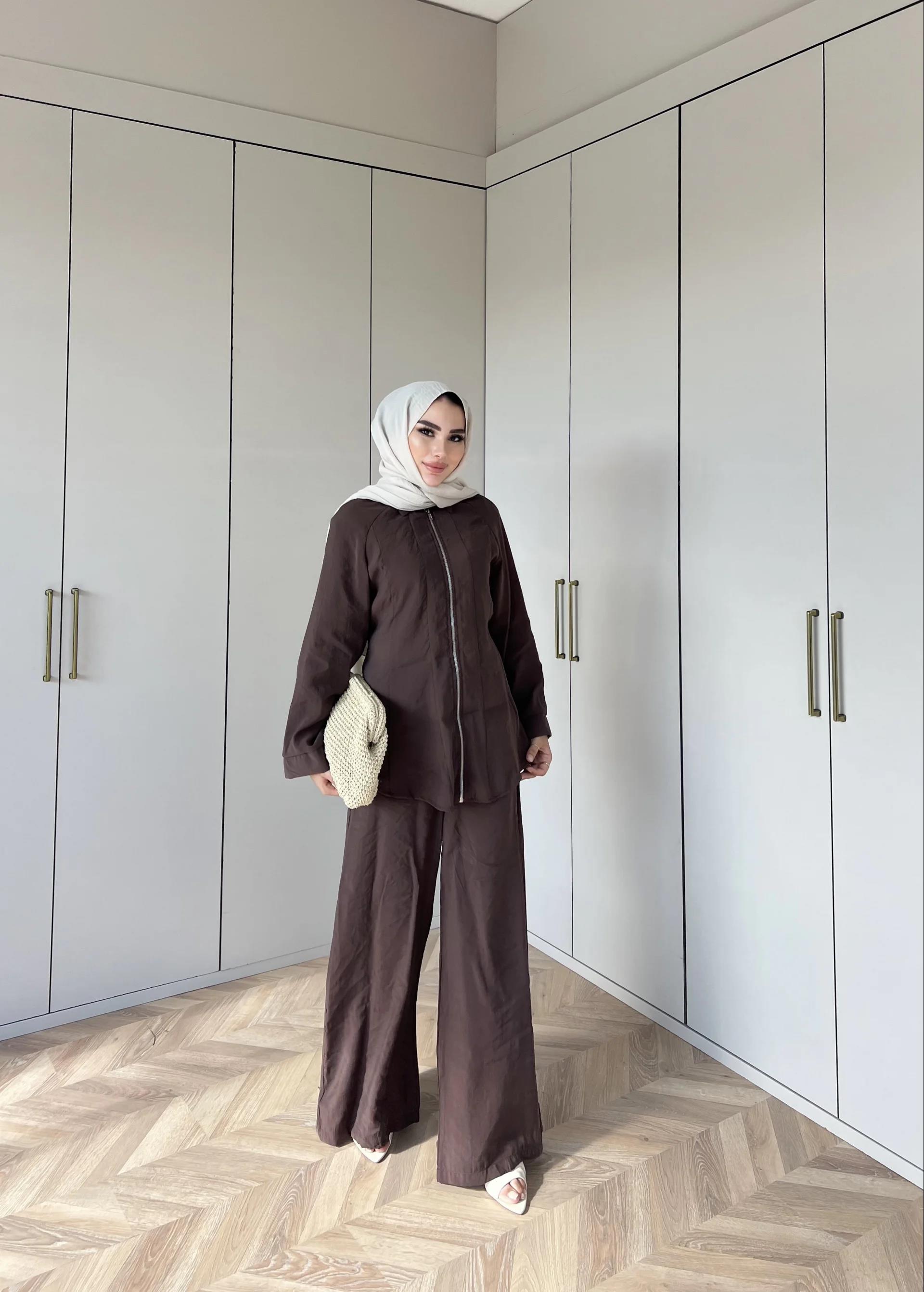 Adal Fermuarlı Takım - Kahve