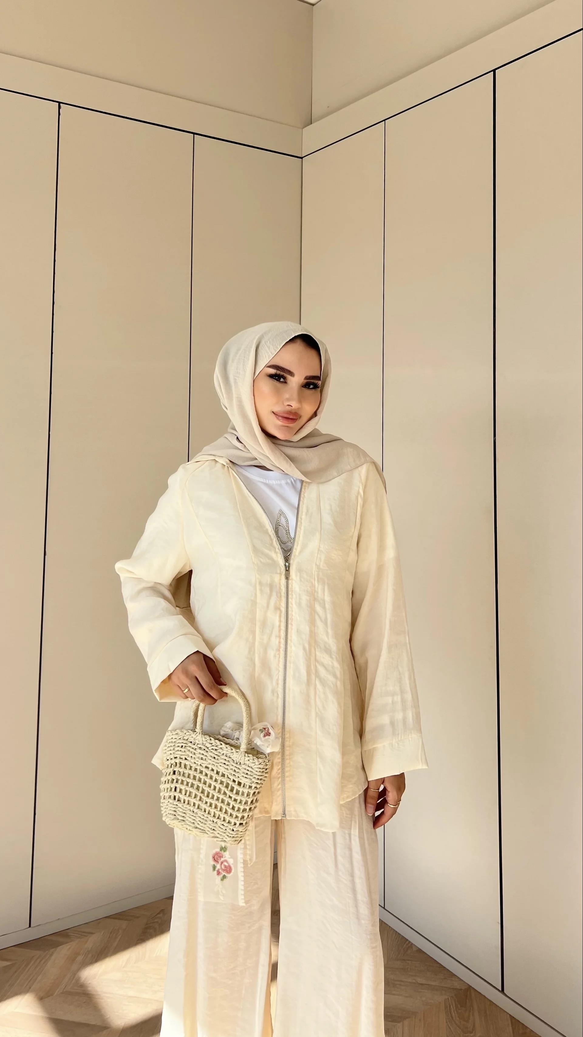 Adal Fermuarlı Takım - Krem