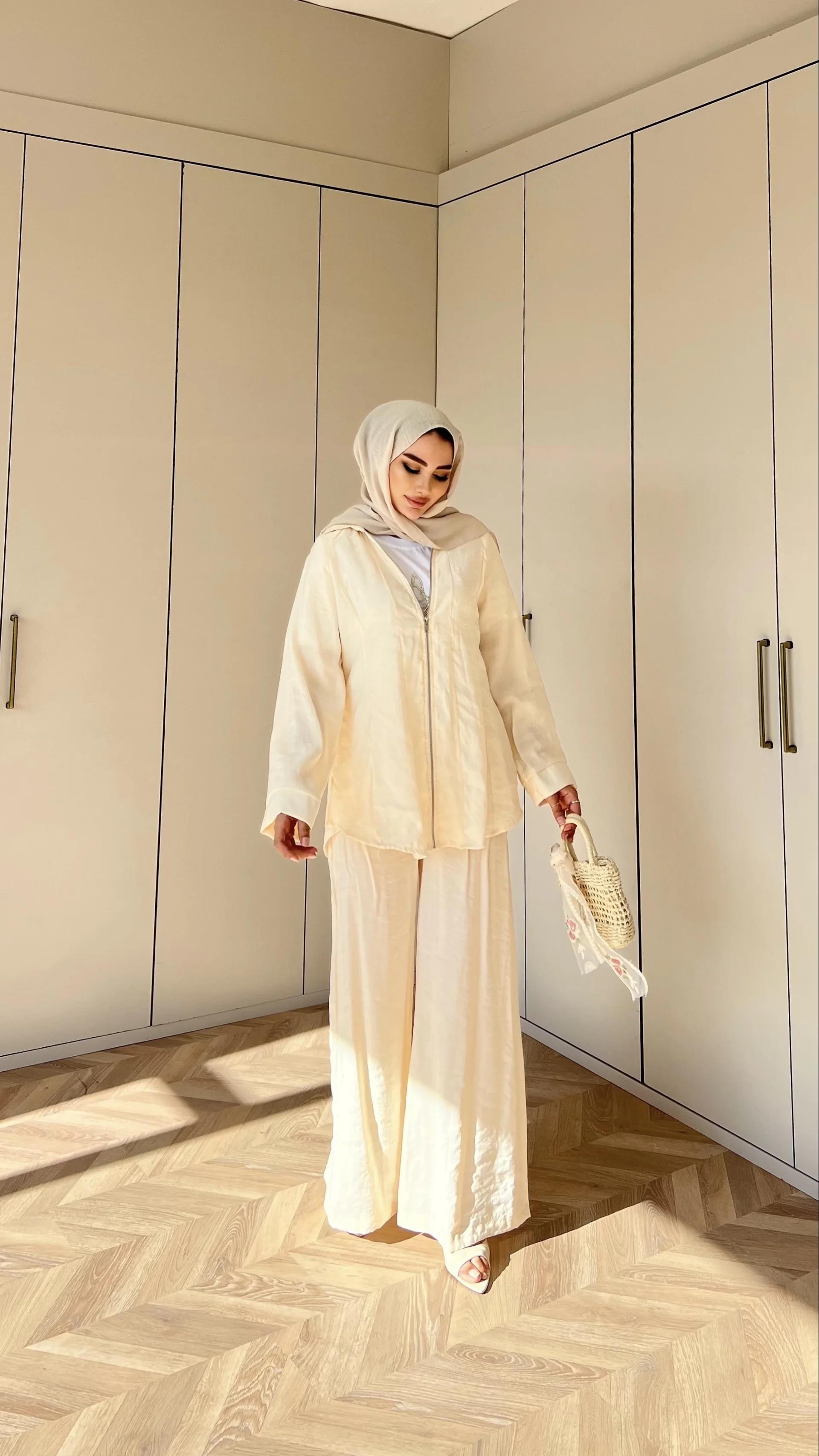 Adal Fermuarlı Takım - Krem