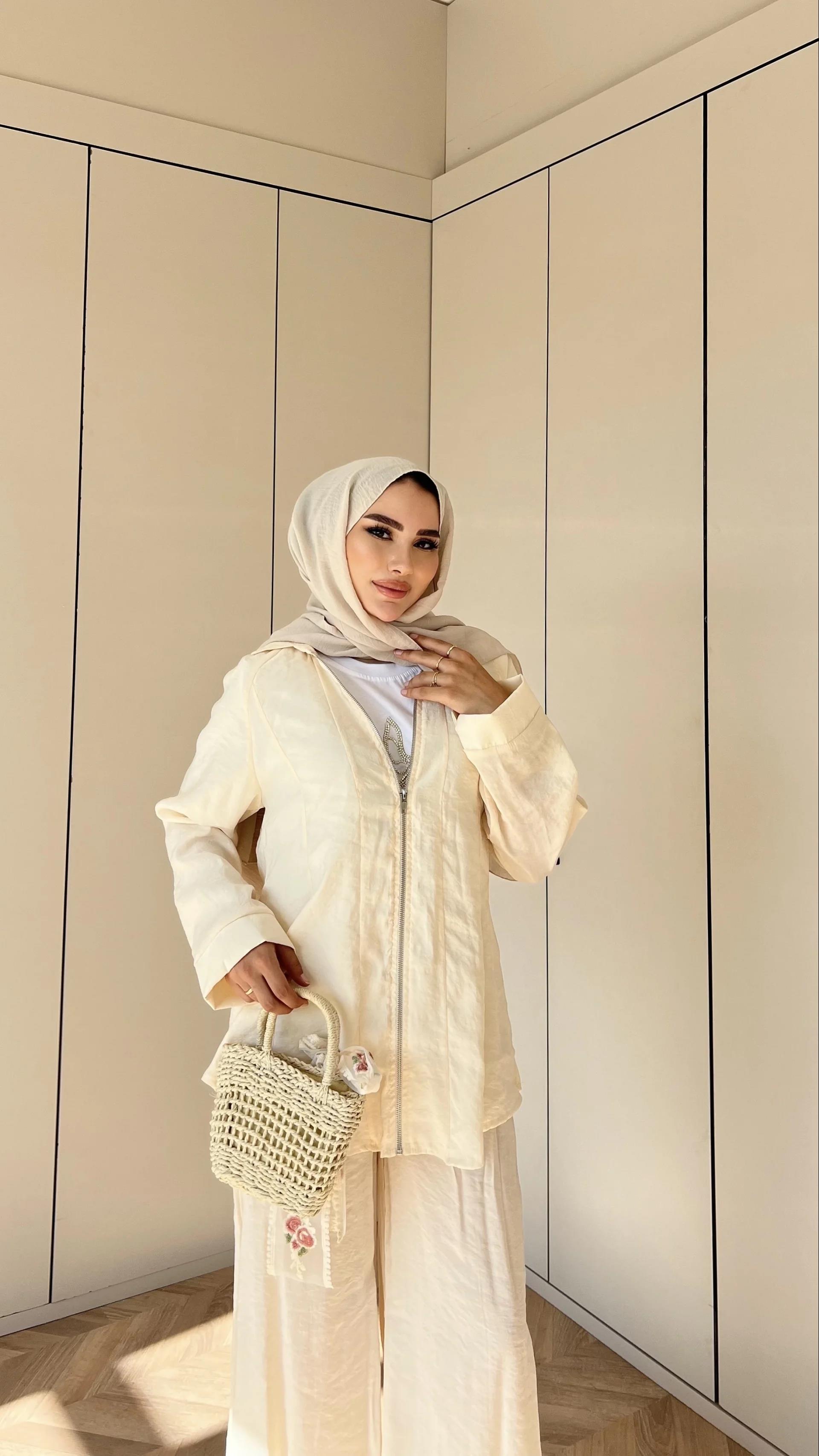 Adal Fermuarlı Takım - Krem