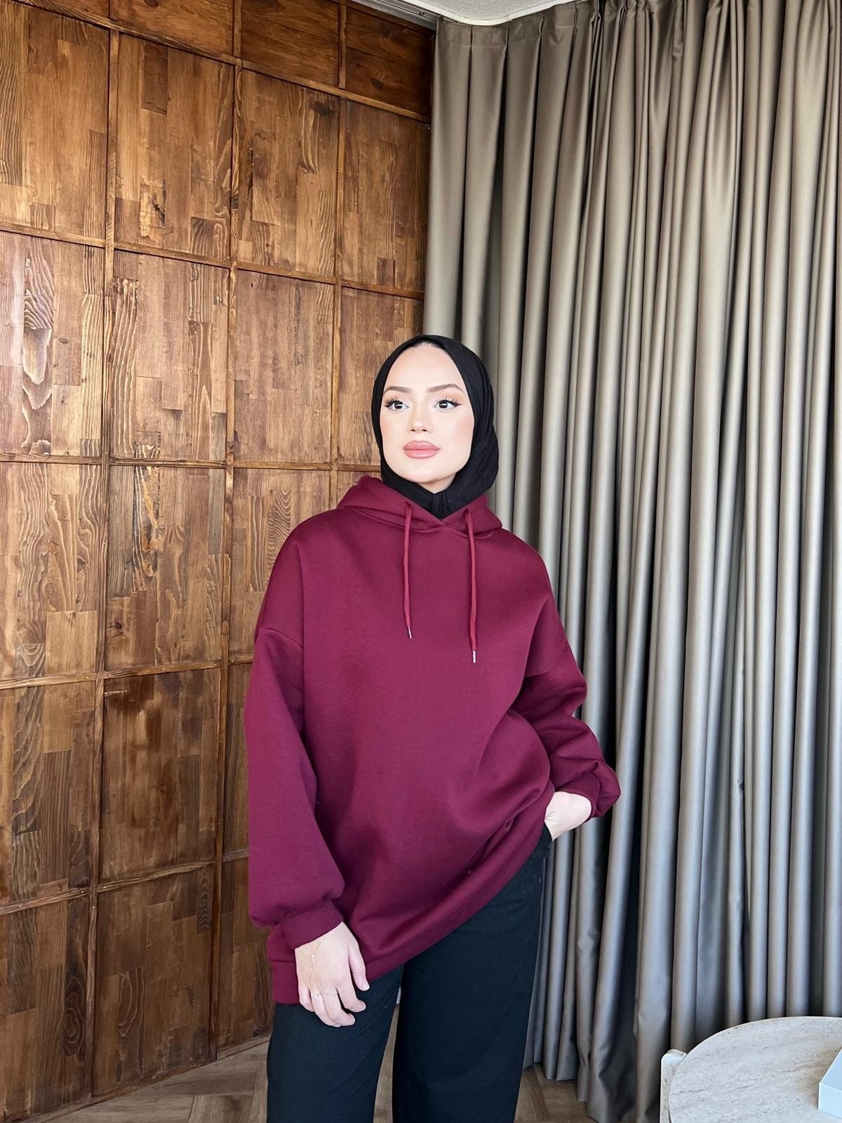 Aden 3 İplik Sweat - Bordo