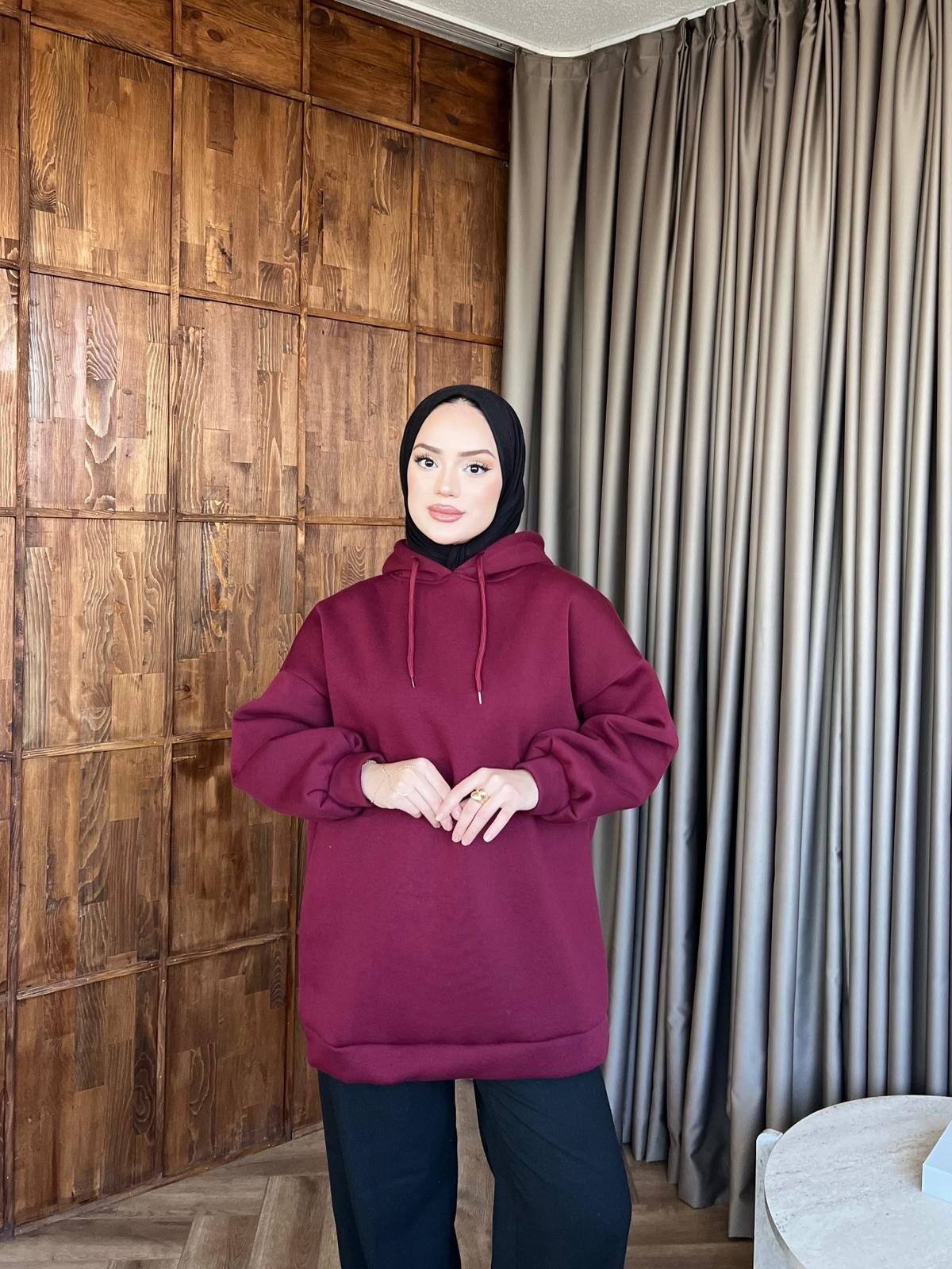 Aden 3 İplik Sweat - Bordo