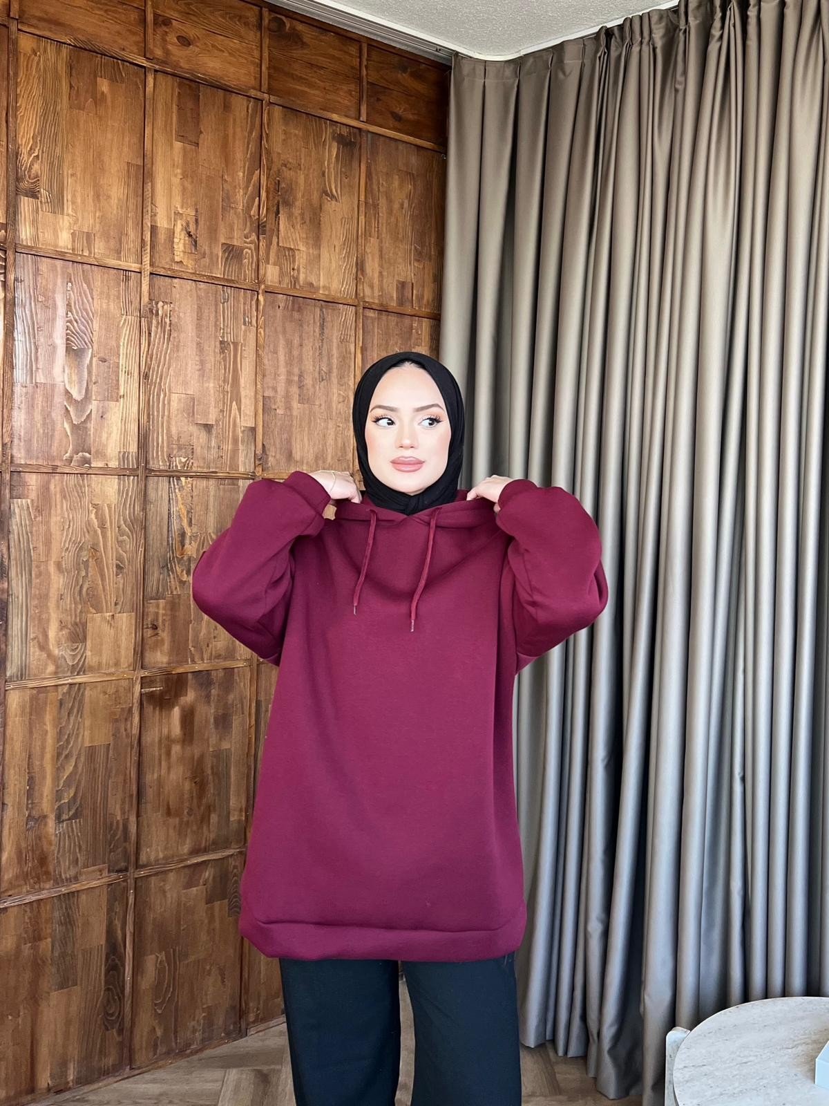 Aden 3 İplik Sweat - Bordo