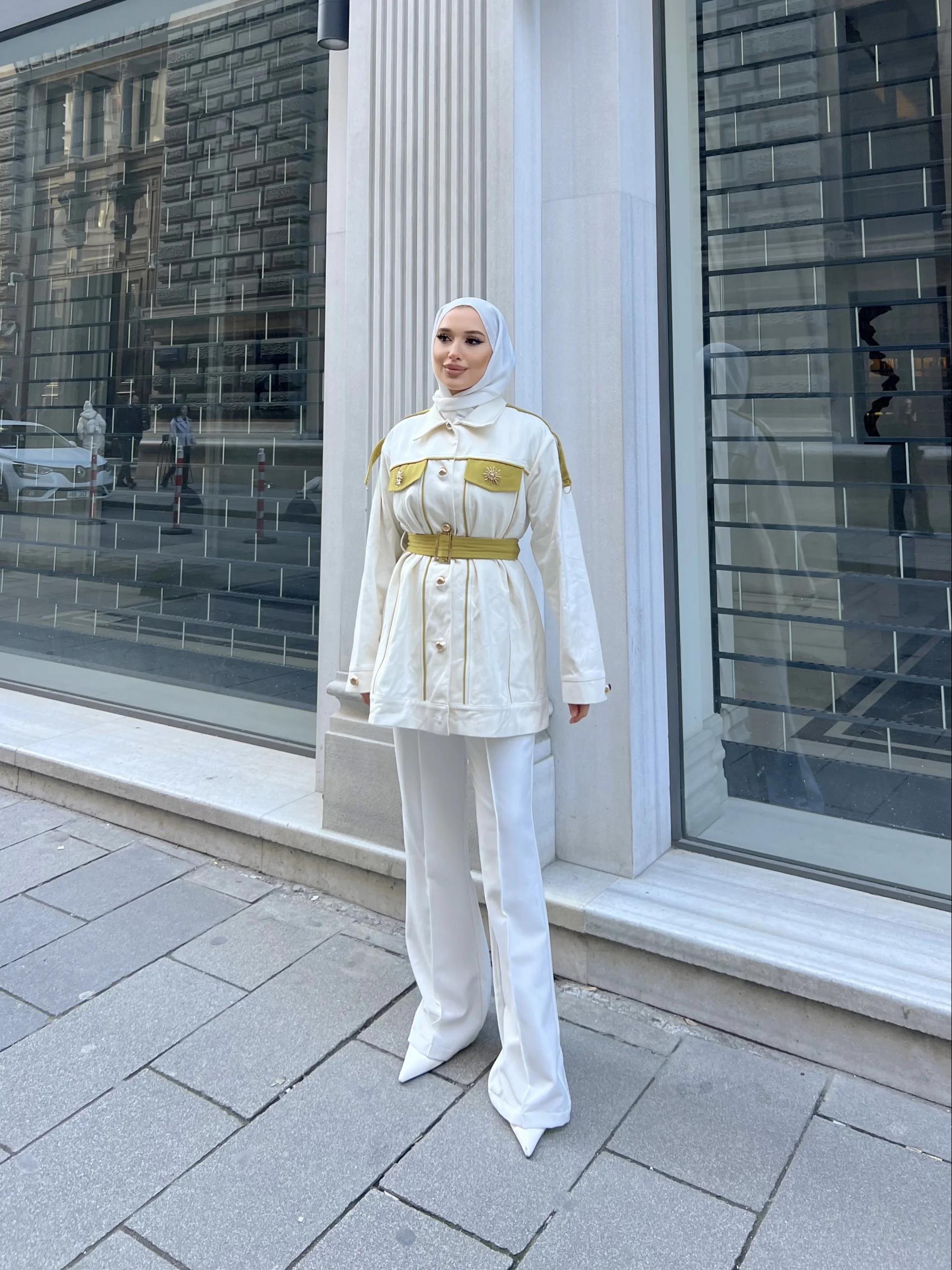 Aley Gabardin Ceket -  Krem