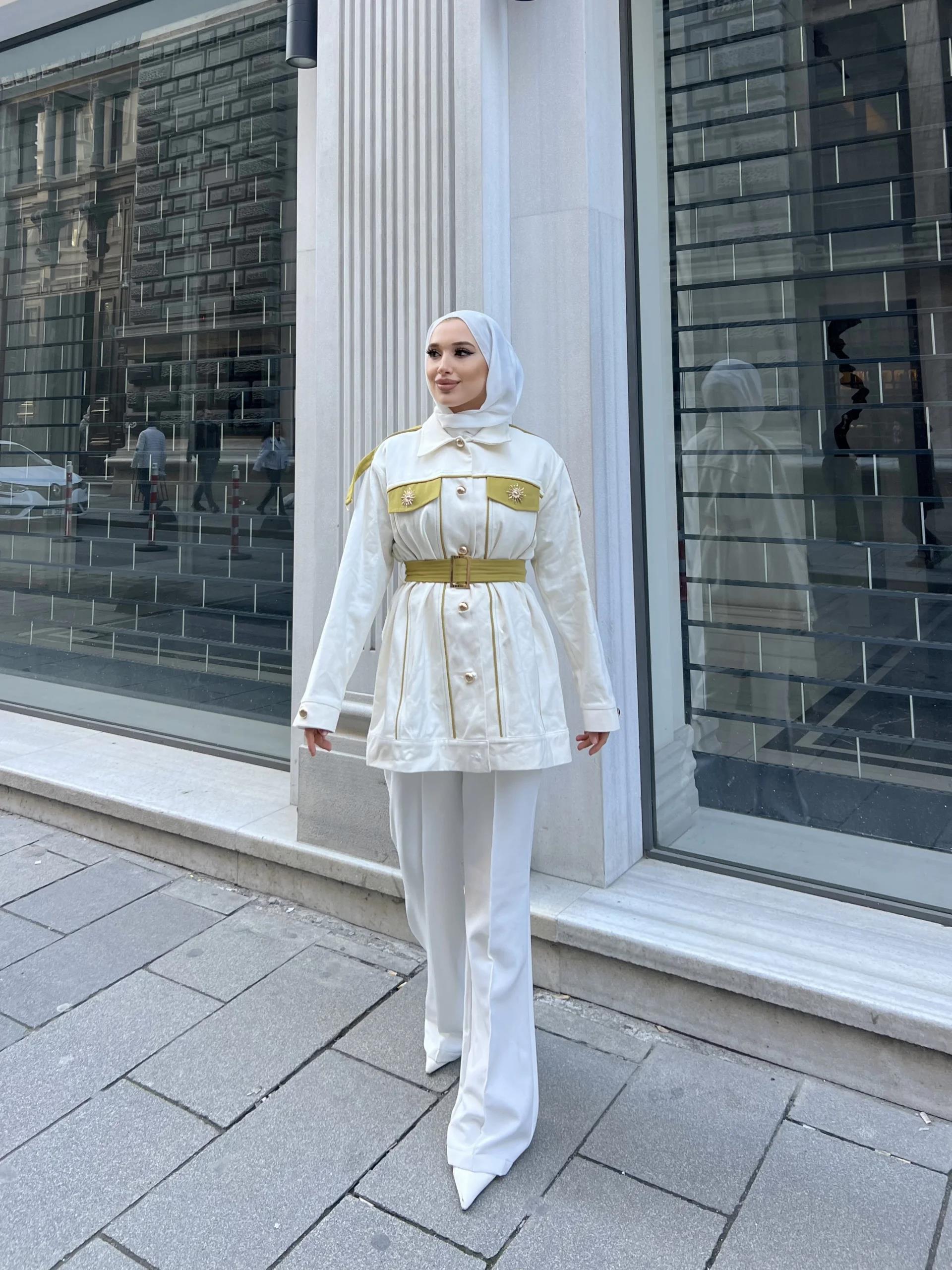Aley Gabardin Ceket -  Krem