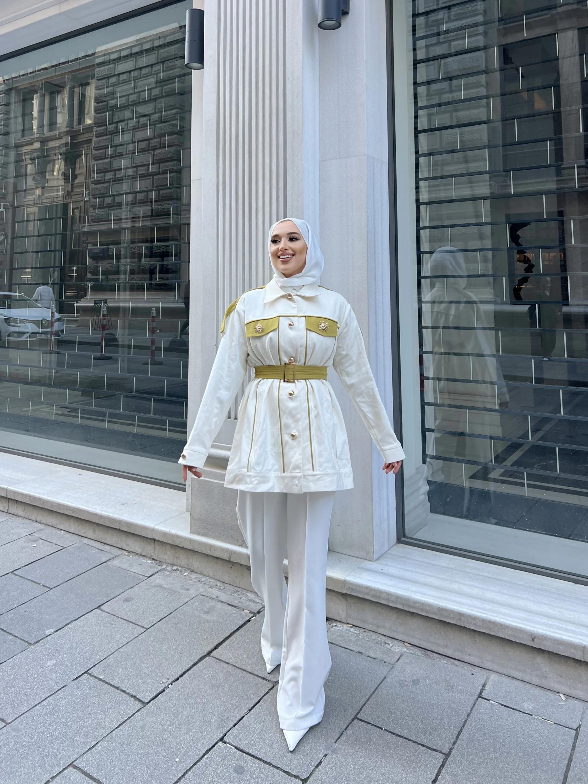 Aley Gabardin Ceket -  Krem