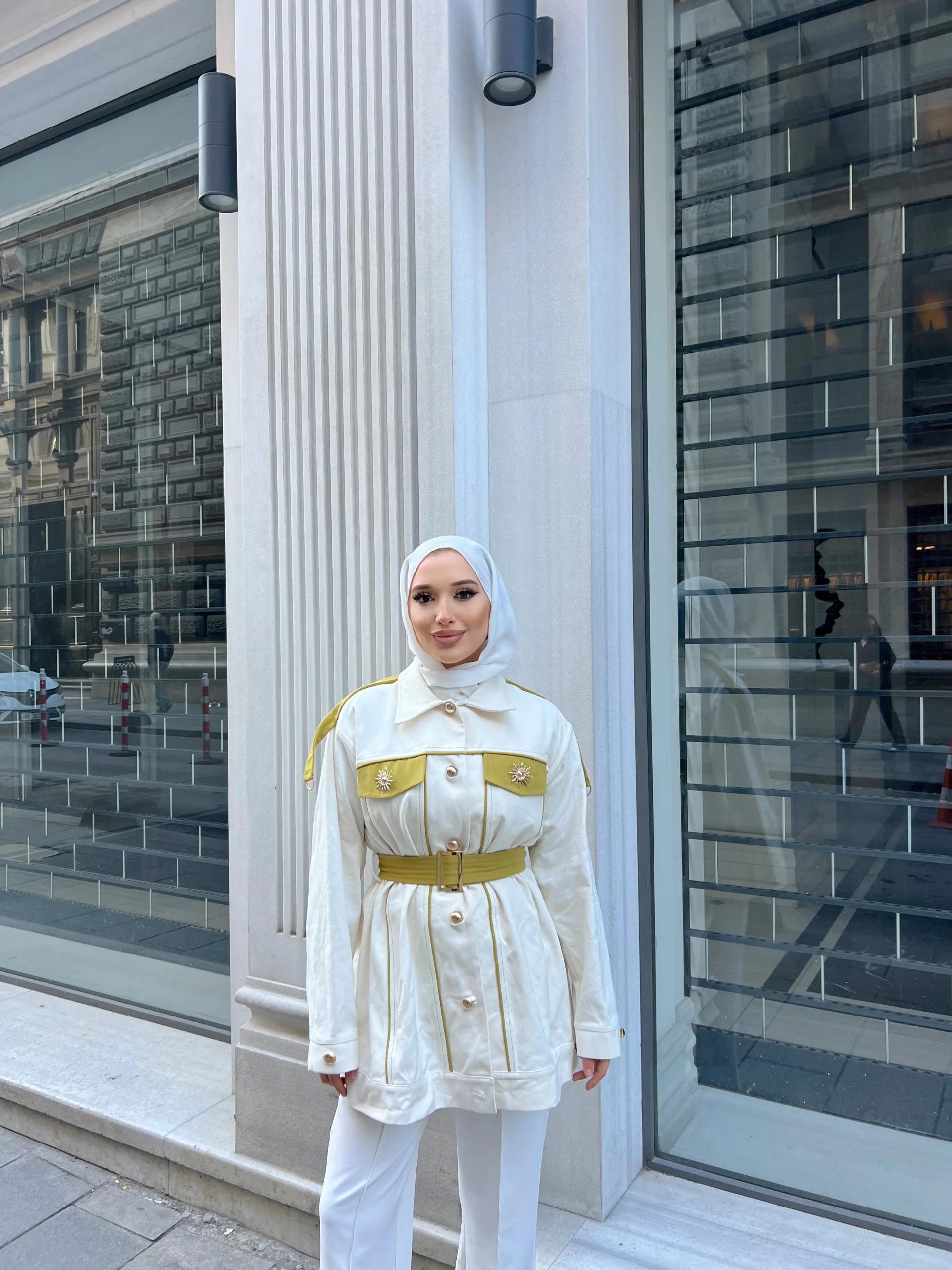 Aley Gabardin Ceket -  Krem