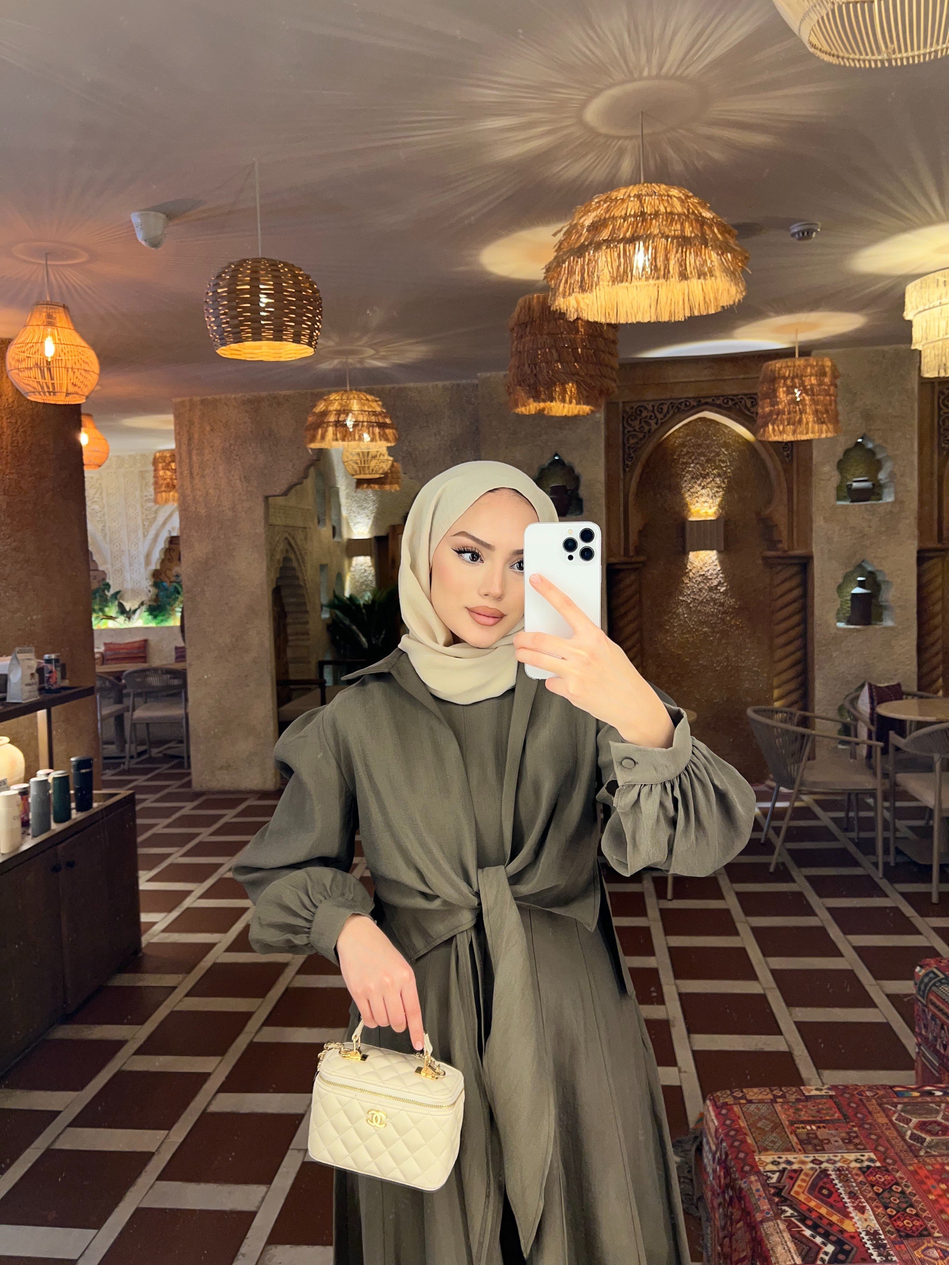 Alin Tensel Elbise - Yeşil