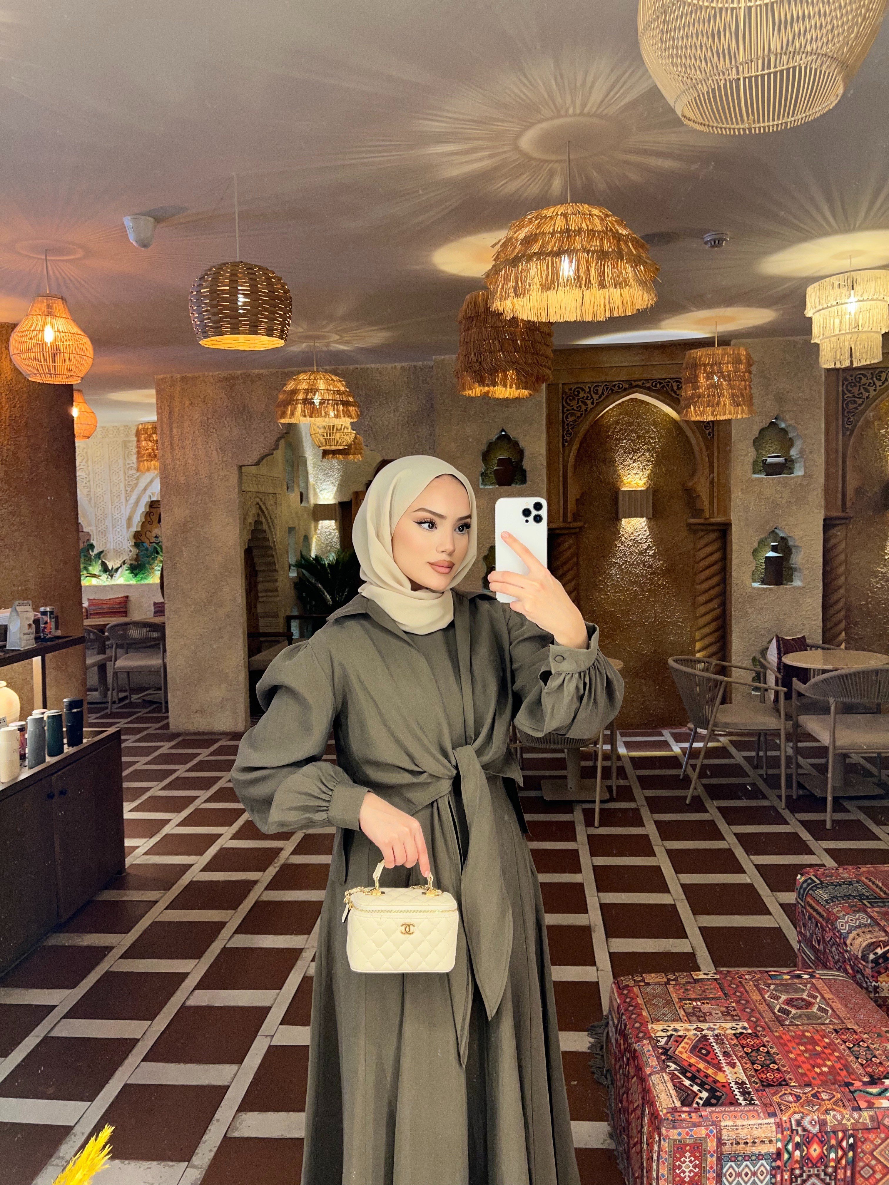 Alin Tensel Elbise - Yeşil