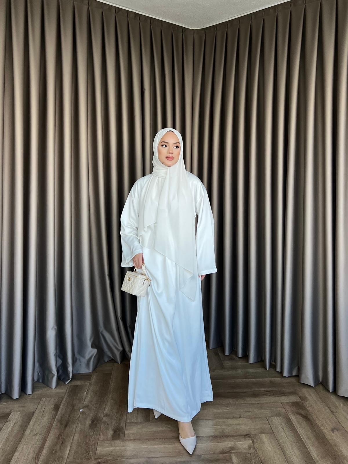 Arabic Belden Bağlamalı Elbise - Beyaz