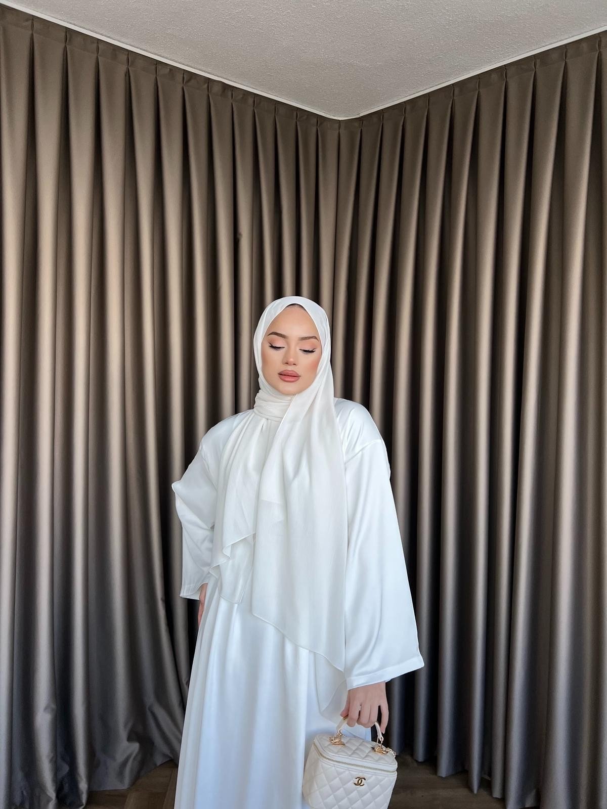 Arabic Belden Bağlamalı Elbise - Beyaz