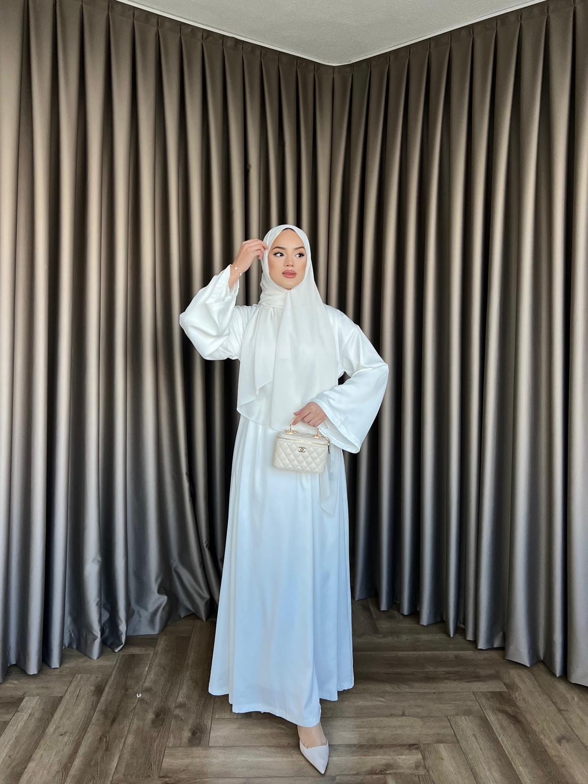 Arabic Belden Bağlamalı Elbise - Beyaz