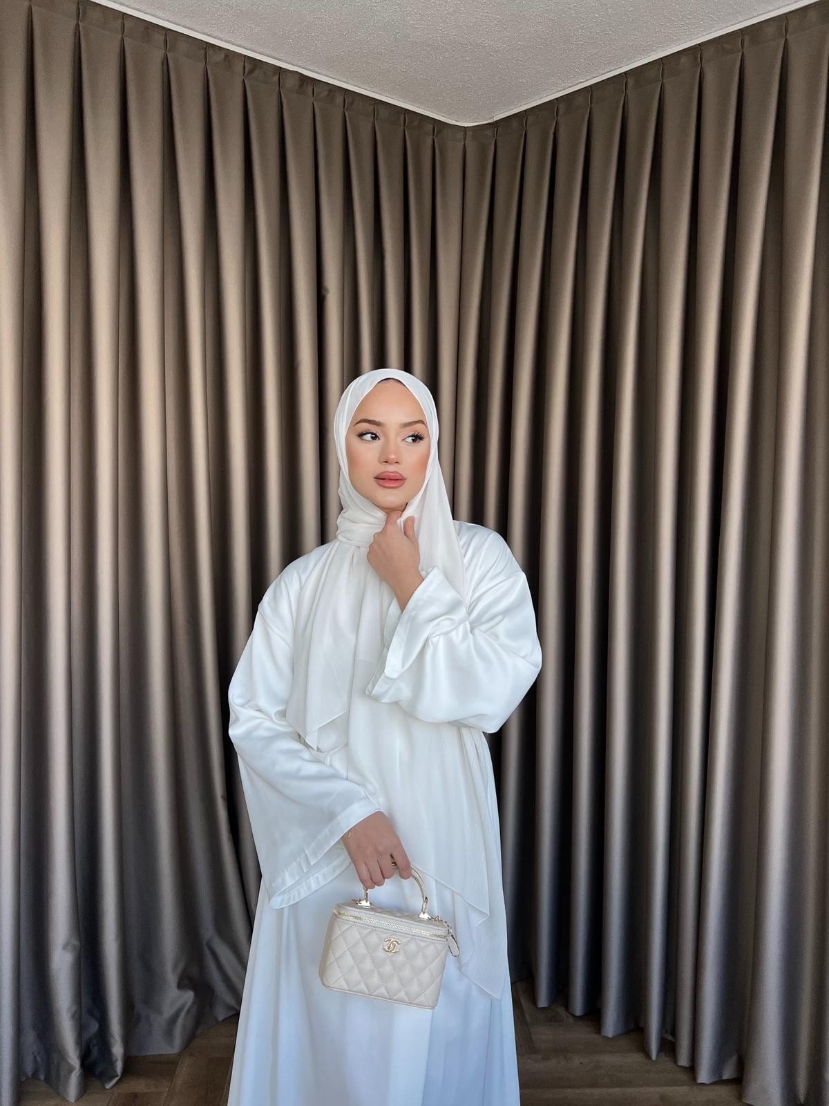 Arabic Belden Bağlamalı Elbise - Beyaz