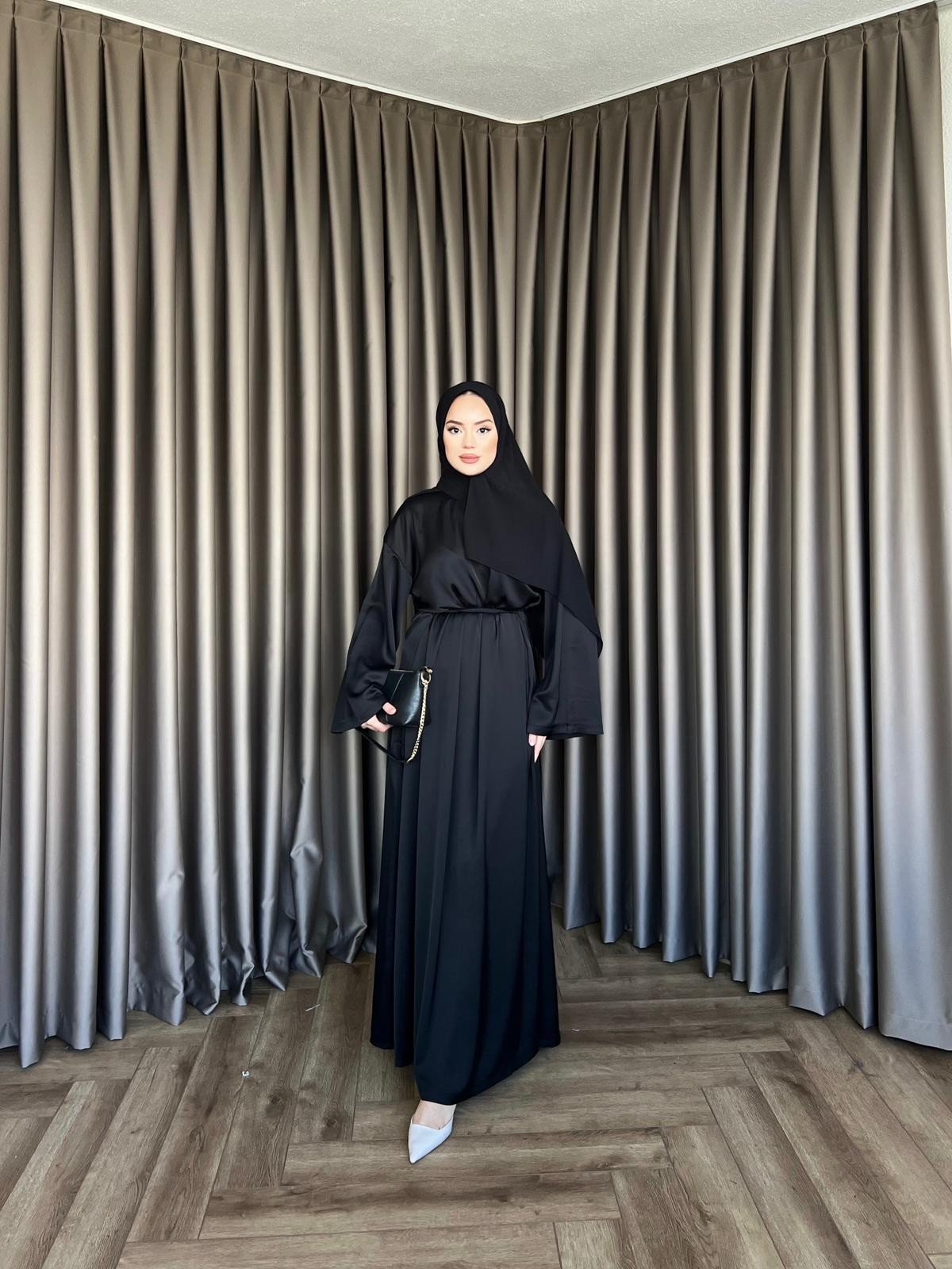 Arabic Belden Bağlamalı Elbise - Siyah