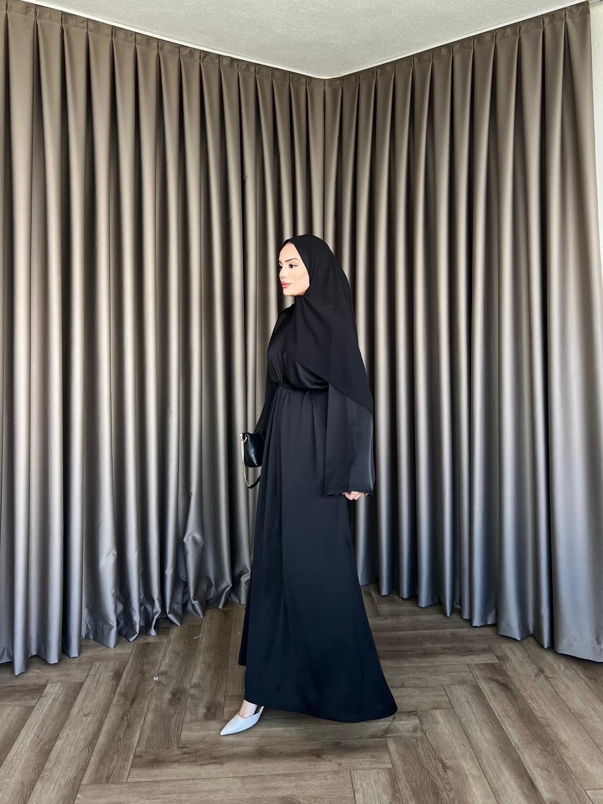 Arabic Belden Bağlamalı Elbise - Siyah