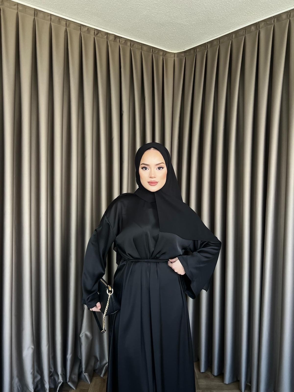 Arabic Belden Bağlamalı Elbise - Siyah