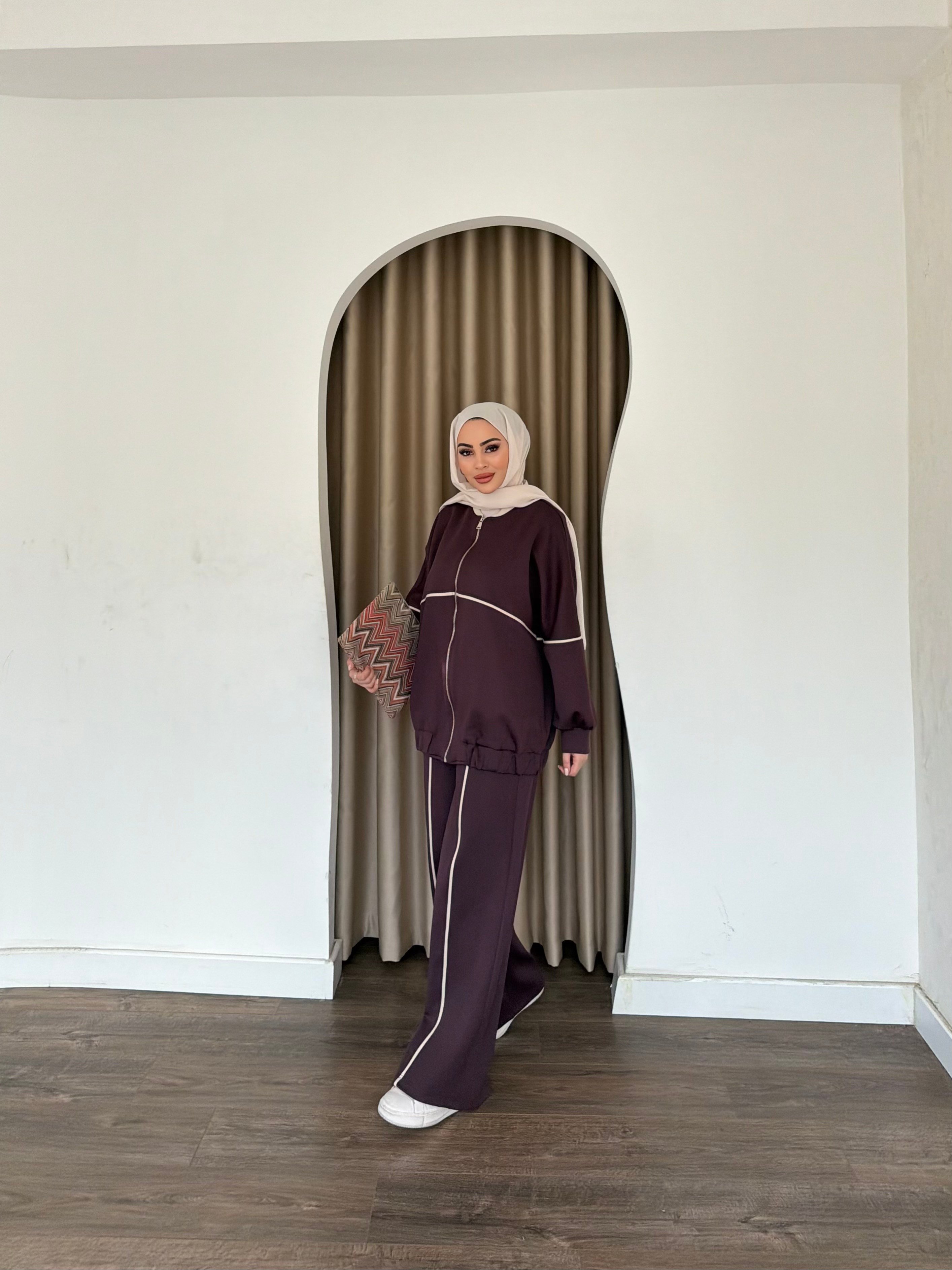 Aybüke Scuba Eşofman Takım - Mürdüm