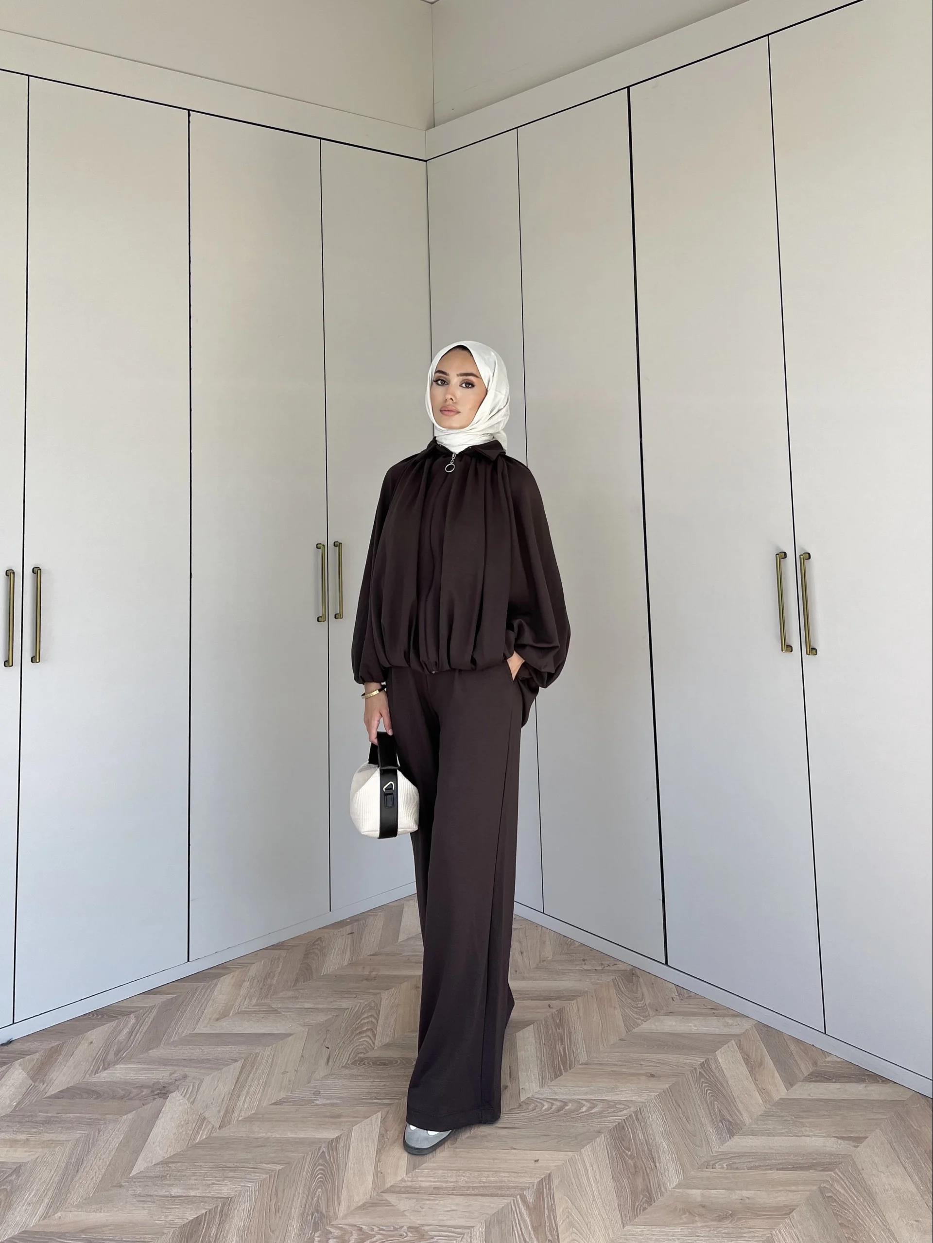 Ayşan Oversize Takım - Kahve