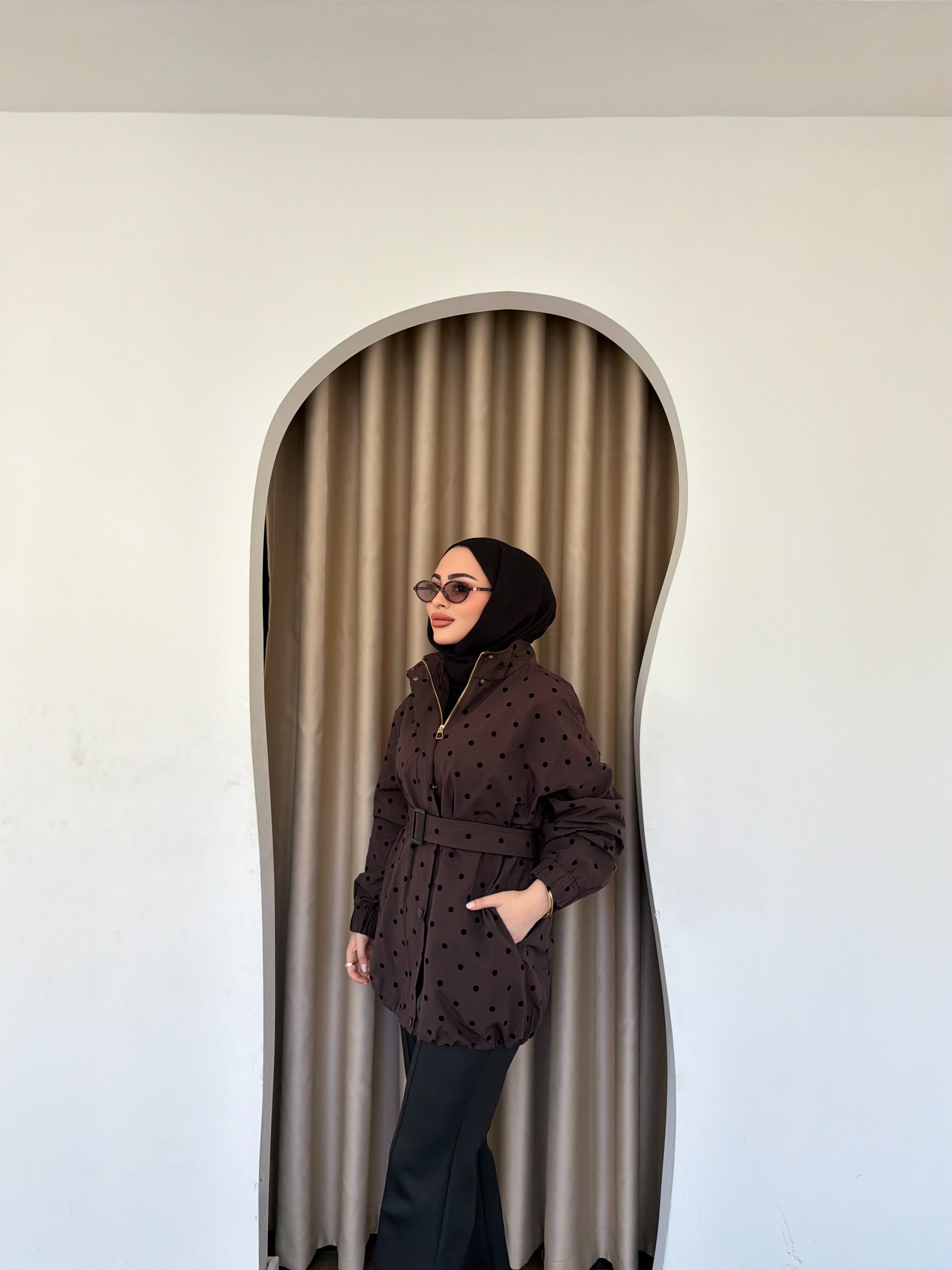 Bahar Kemerli Ceket - Krem