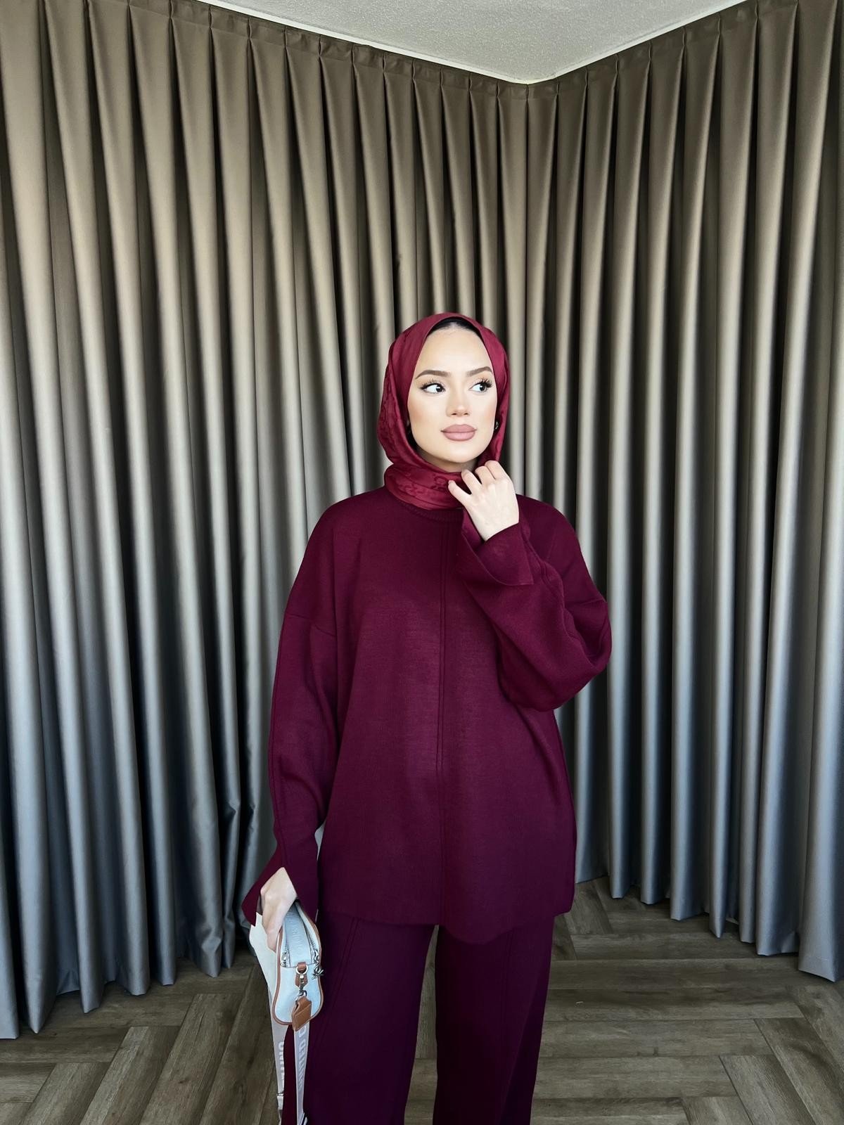 Basic Triko Takım - Bordo
