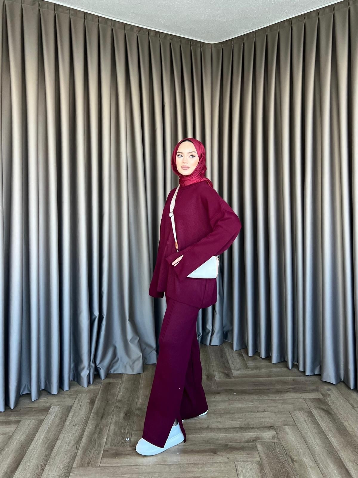Basic Triko Takım - Bordo