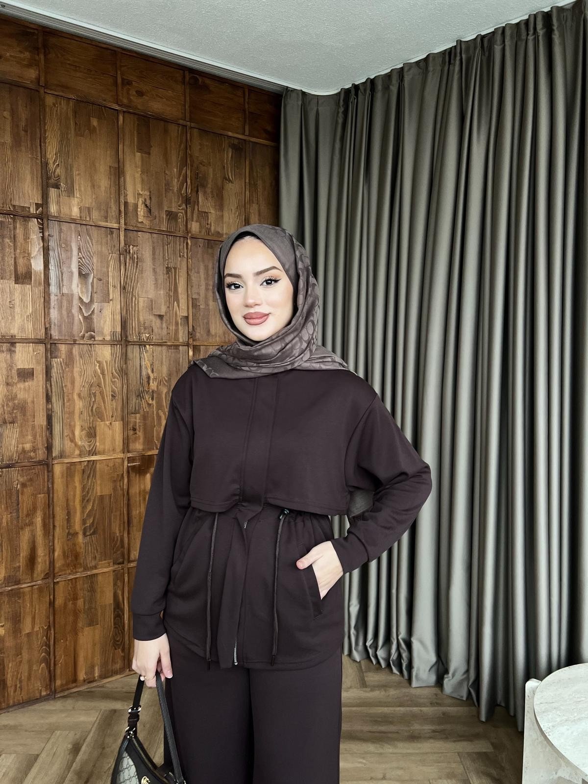 Belina Bel Kısmı İpli Oysh Takım - Acı Kahve
