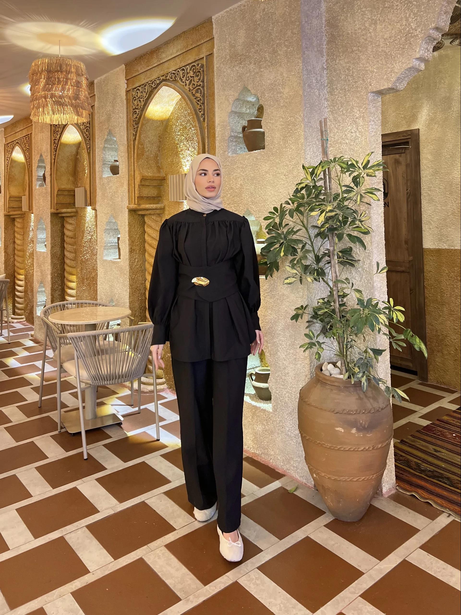 Bella Bel Kuşaklı Takım - Siyah